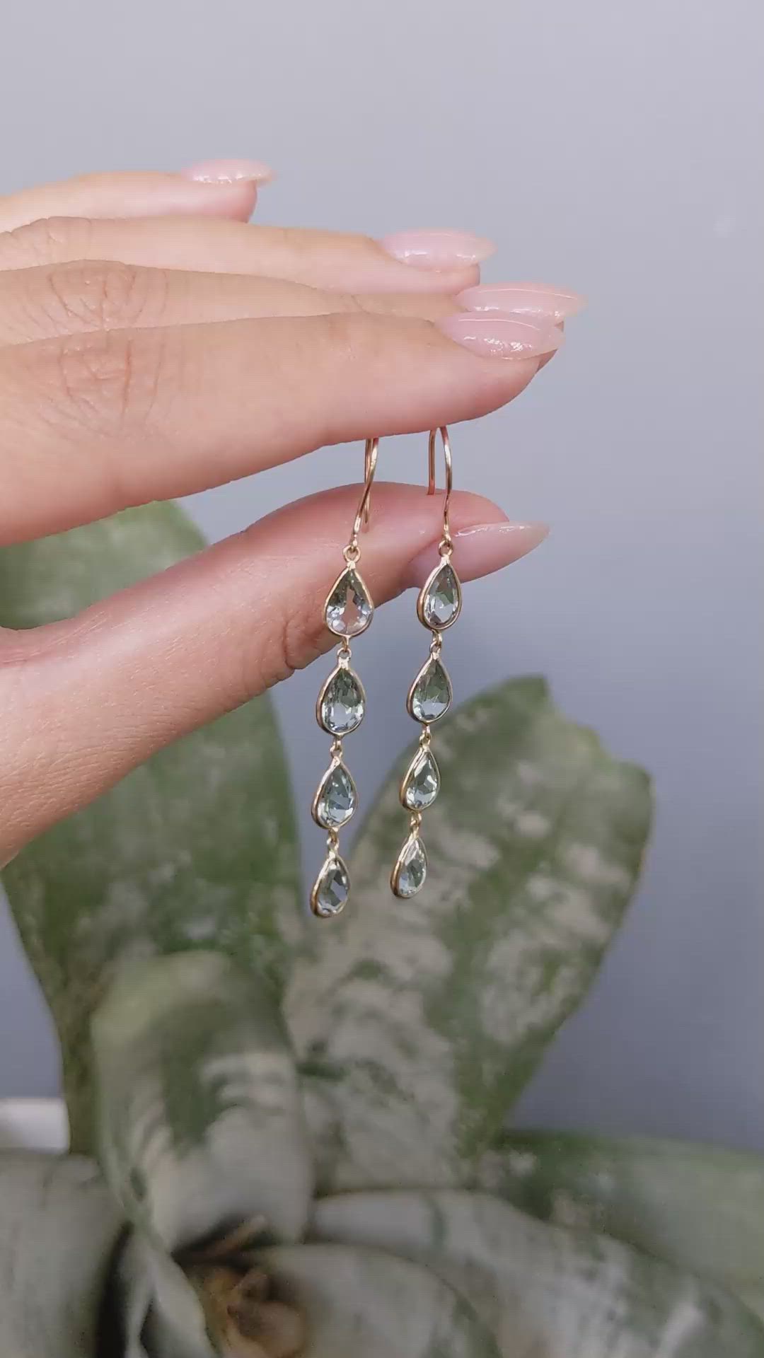 5.53 Ct.Tw.Total Carat Weight Blue Aquamarine Bezel Earrings, 14K Yellow Gold Size Video