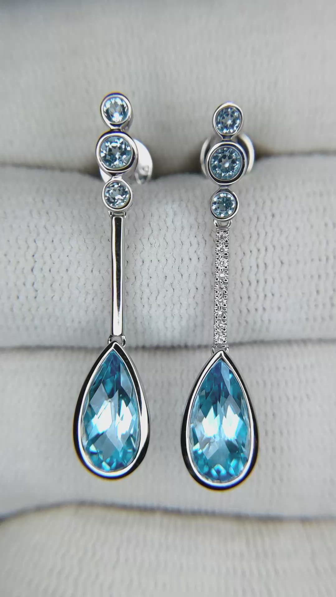 2.88 Ct.Tw.Total Carat Weight Blue Topaz Studs Earrings, Silver Size Video