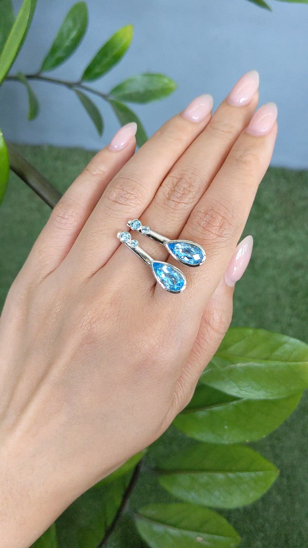 4.68 Ct.Tw.Total Carat Weight Blue Topaz Studs Earrings, Silver Size Video