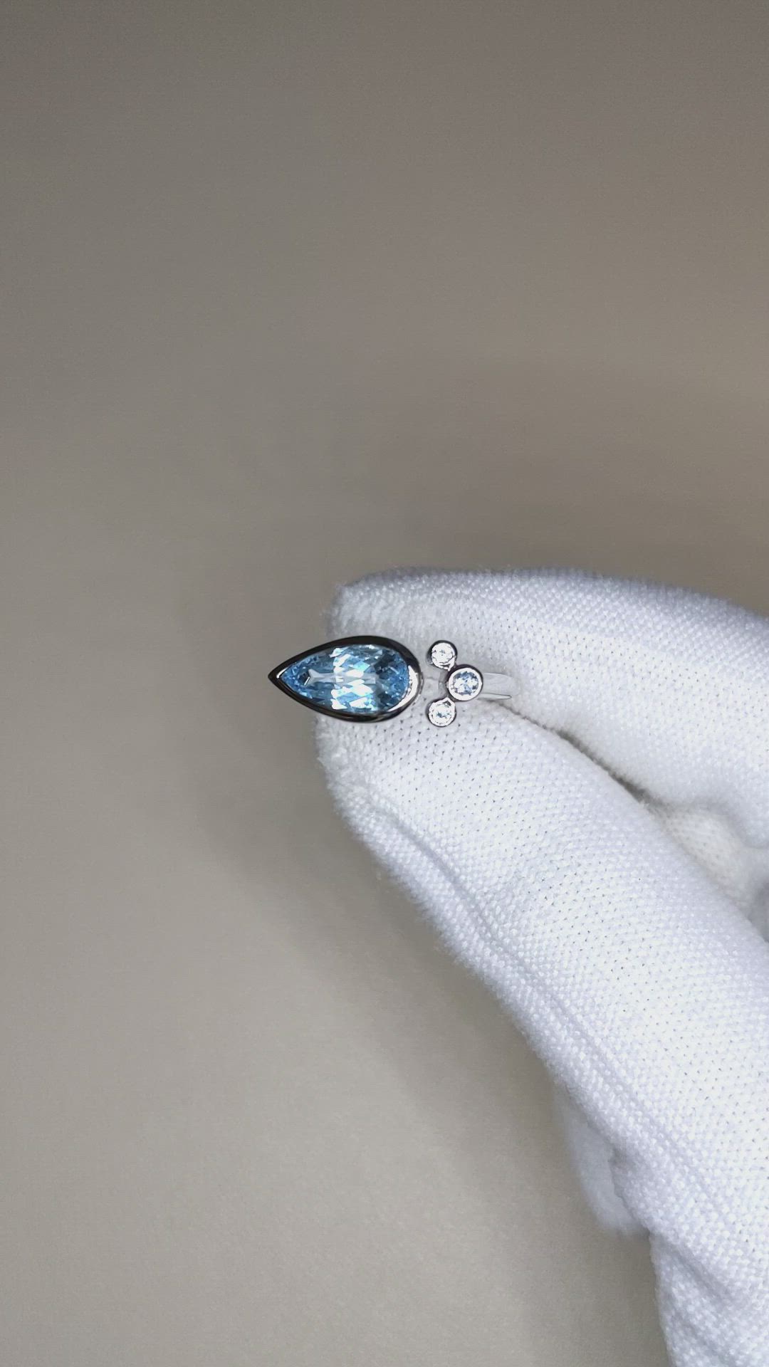 1.47 Ct. Blue Topaz Bezel Ring, Silver Size Video