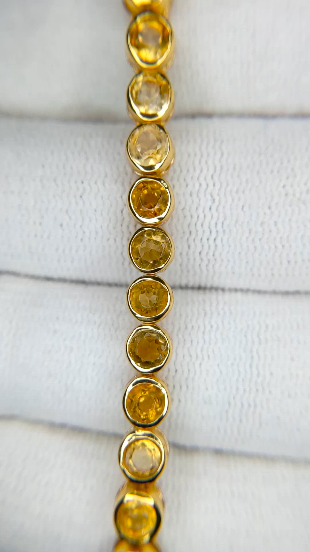 4.82&nbsp;Ct.Tw.Total Carat Weight Yellow Citrine Bezel Bracelet, 22K Gold Plated Silver Size Video