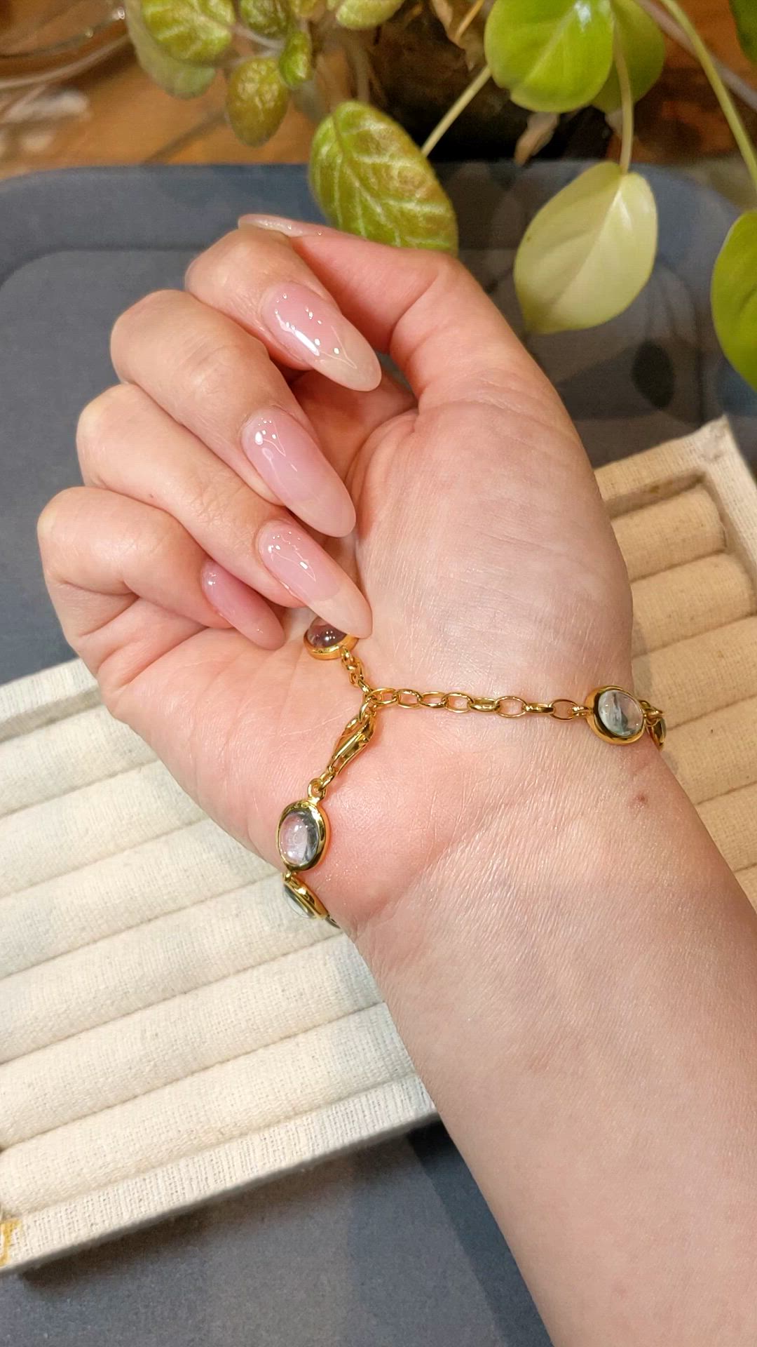 40.60 Ct.Tw.Total Carat Weight Blue Topaz Bezel Bracelet, 22K Gold Plated Silver Size Video
