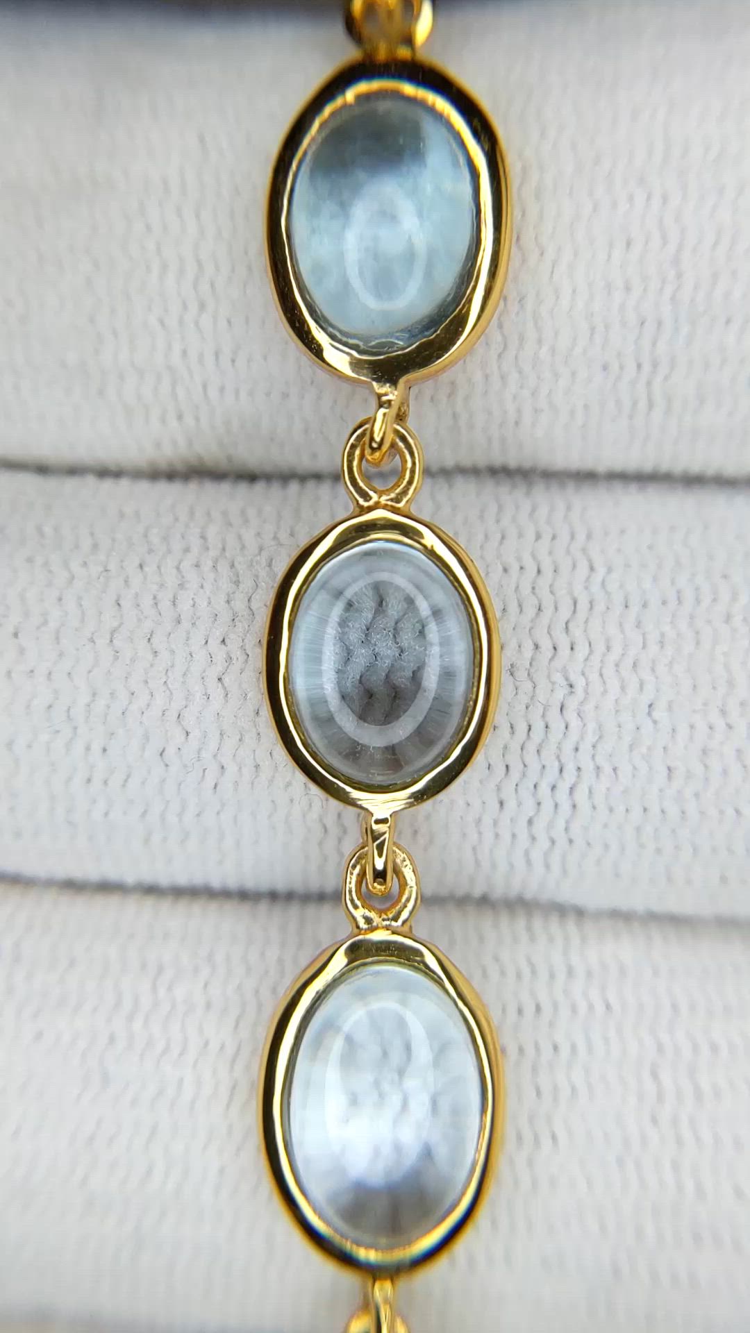 40.60 Ct.Tw.Total Carat Weight Blue Topaz Bezel Bracelet, 22K Gold Plated Silver Size Video