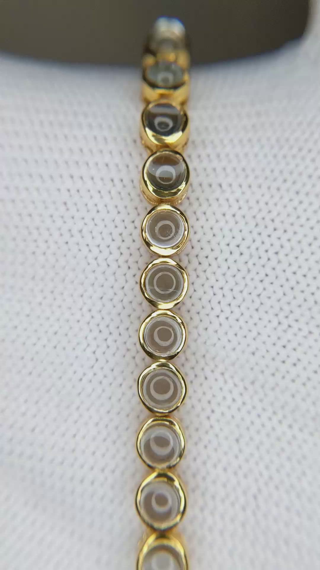 6.47&nbsp;Ct.Tw.Total Carat Weight Blue Topaz Bezel Bracelet, 22K Gold Plated Silver Size Video