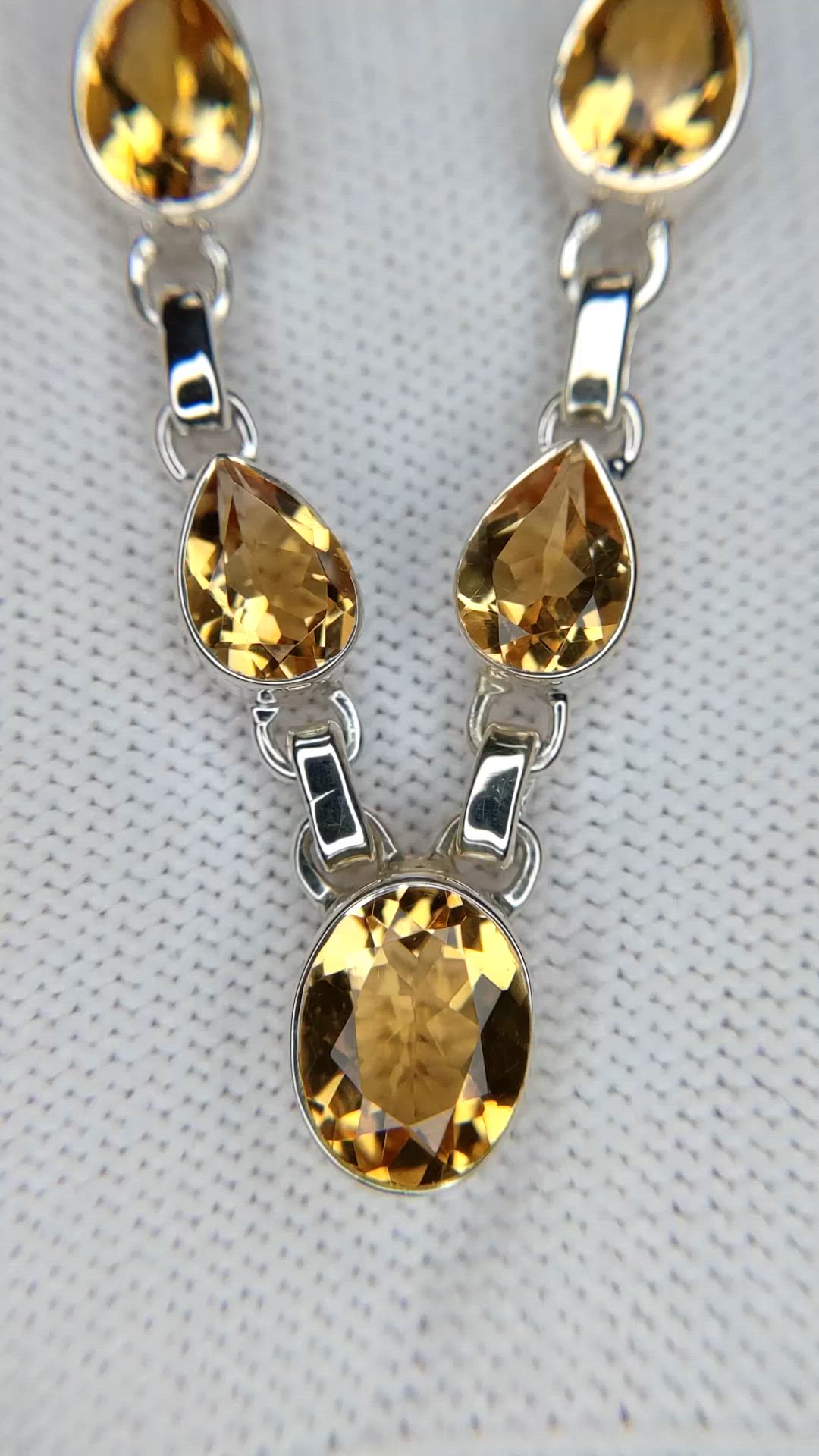 1.82 Ct. Yellow Citrine Bezel Necklace, Silver Size Video