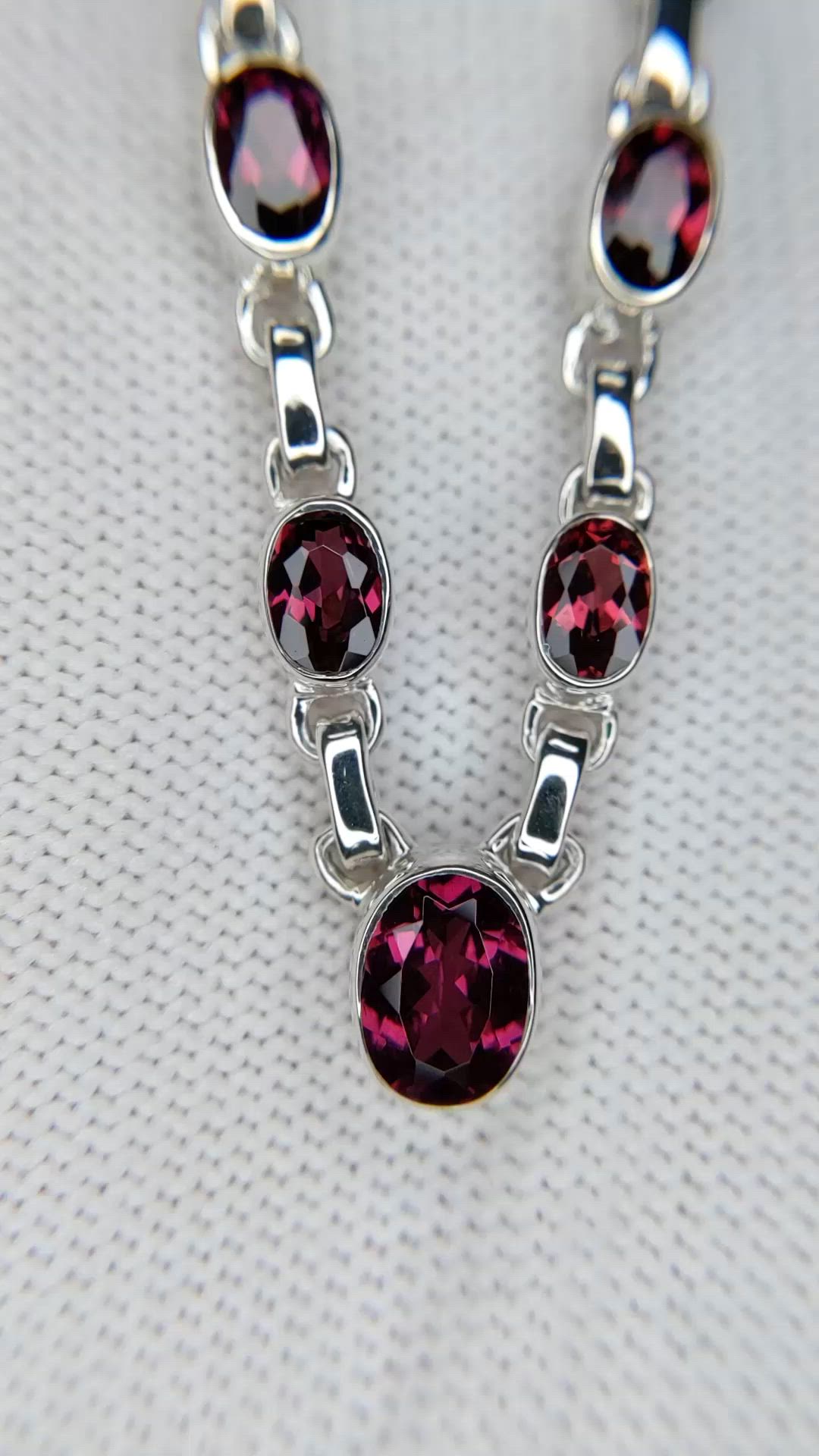 1.31 Ct. Purplish Red Rhodolite Garnet Bezel Necklace, Silver Size Video