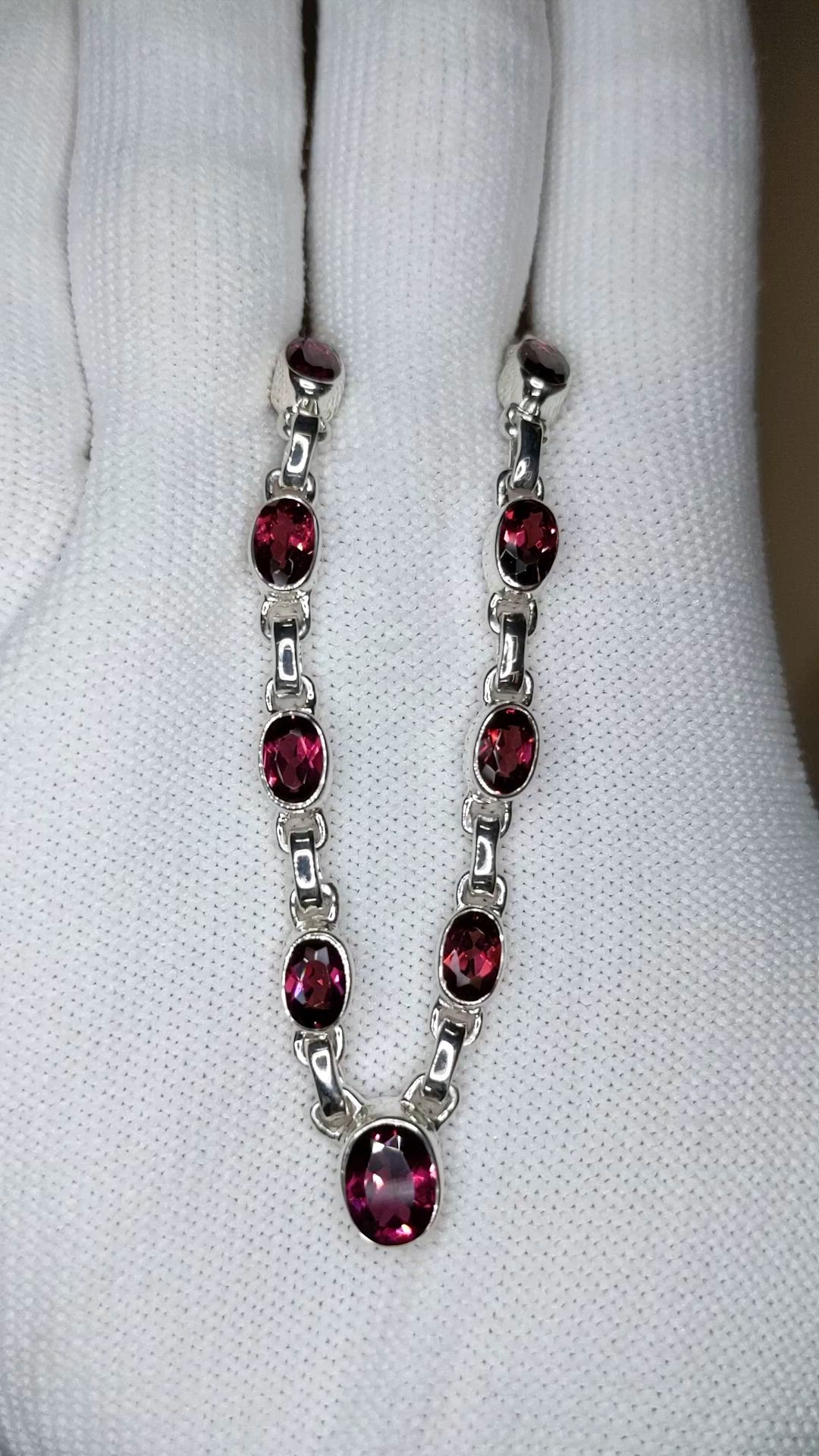1.31 Ct. Purplish Red Rhodolite Garnet Bezel Necklace, Silver Size Video