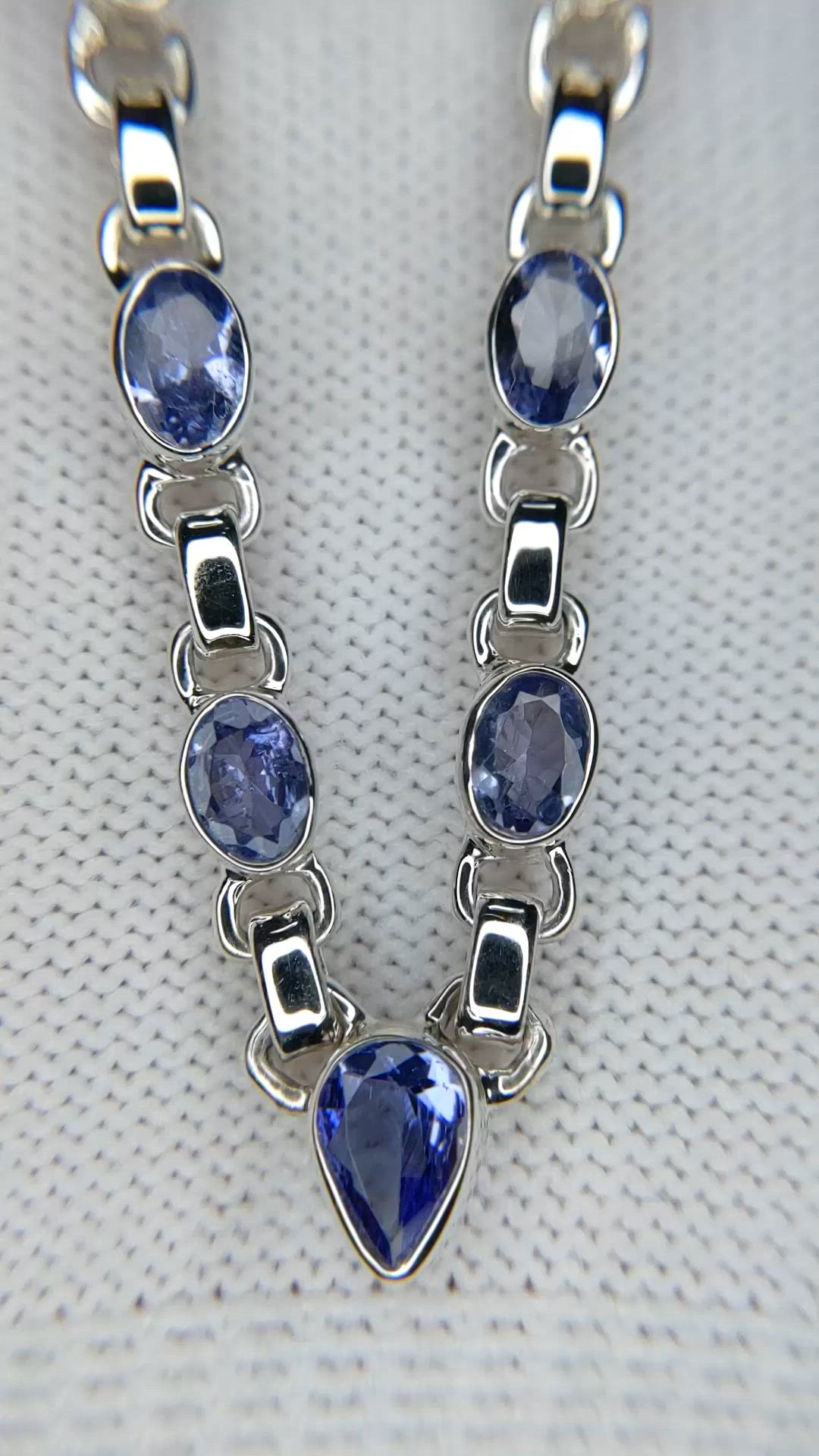 0.67 Ct. Violet Tanzanite Bezel Necklace, Silver Size Video
