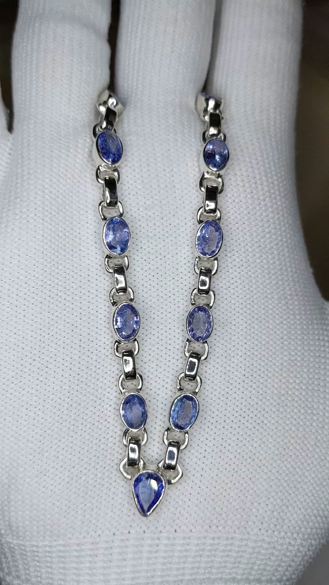 0.67 Ct. Violet Tanzanite Bezel Necklace, Silver Size Video