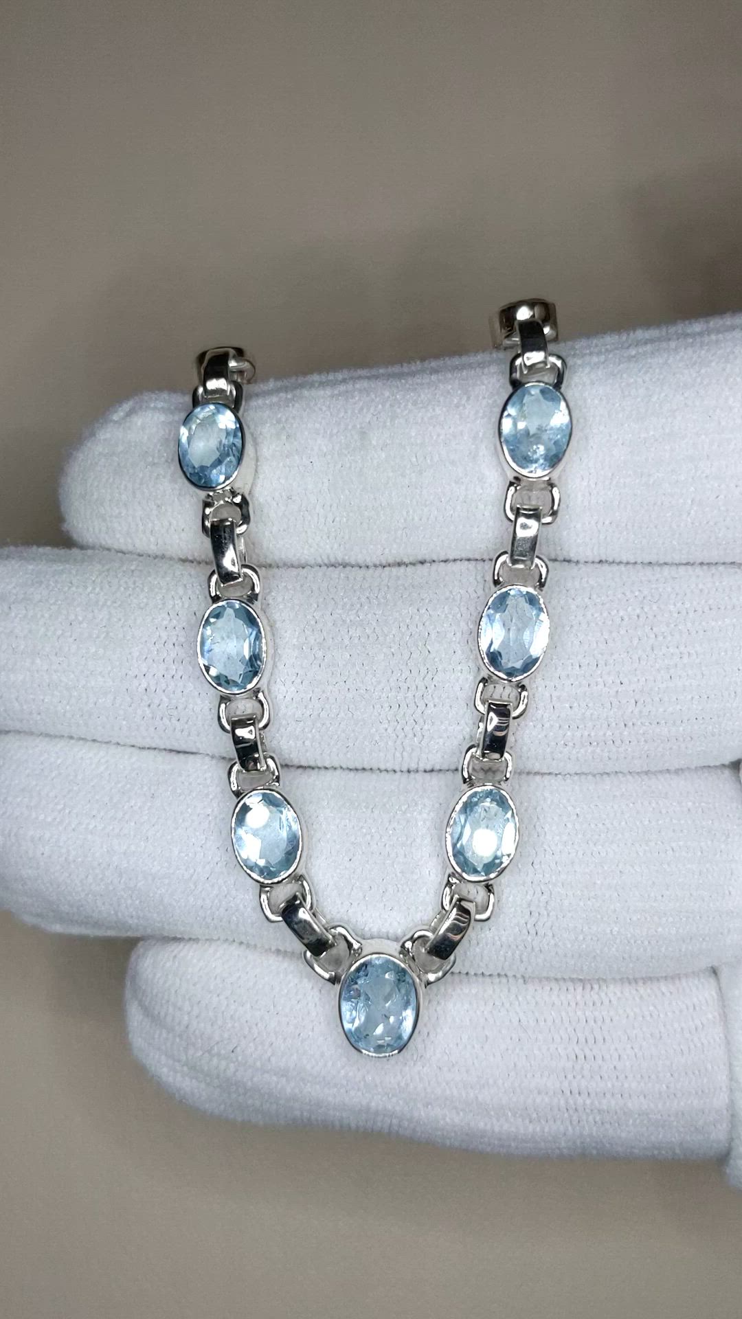 0.65 Ct. Blue Aquamarine and Sky Blue Aquamarine Bezel Necklace, Silver Size Video