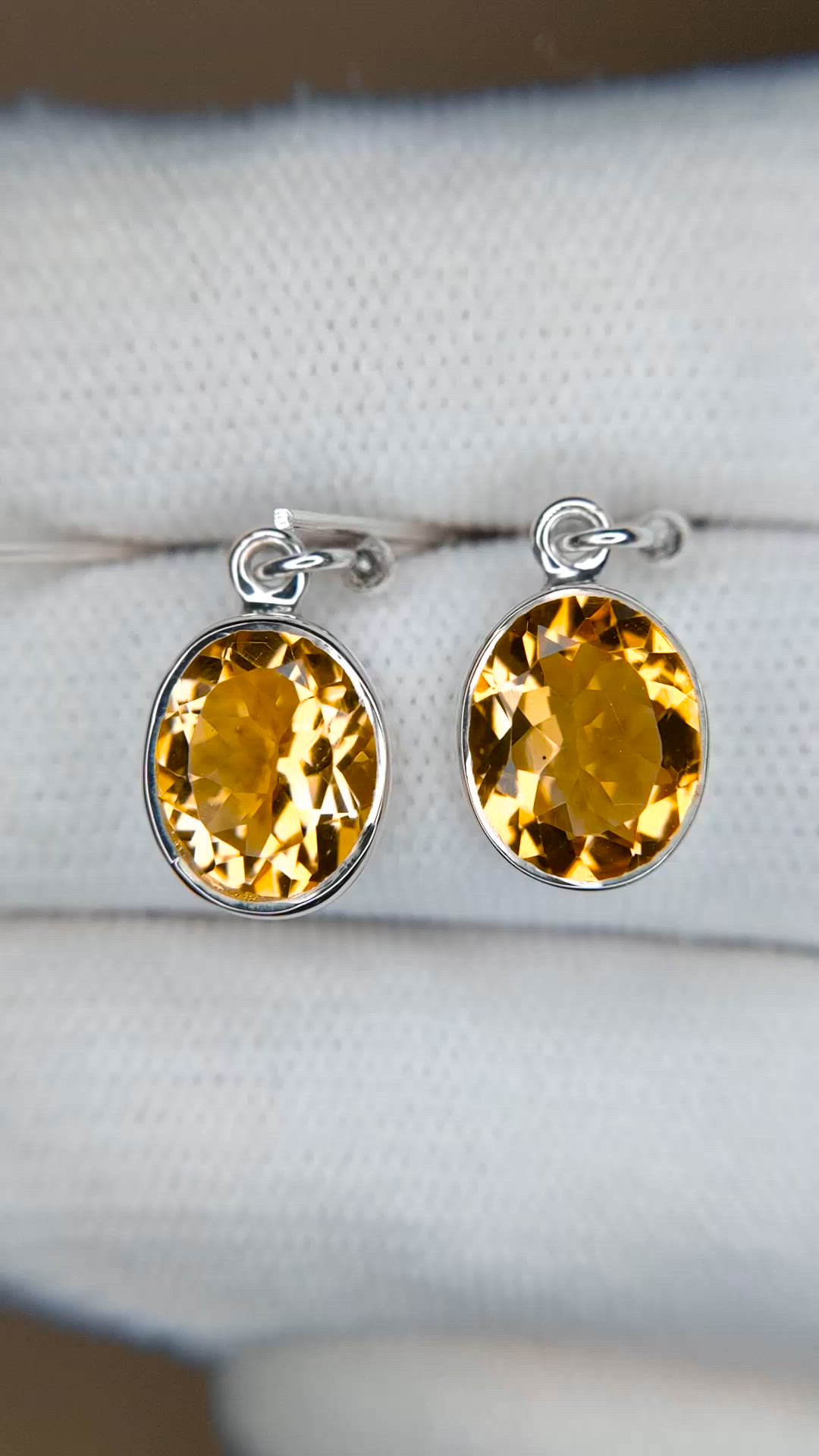 4.18&nbsp;Ct.Tw.Total Carat Weight Yellow Citrine Bezel Earrings, Silver Size Video