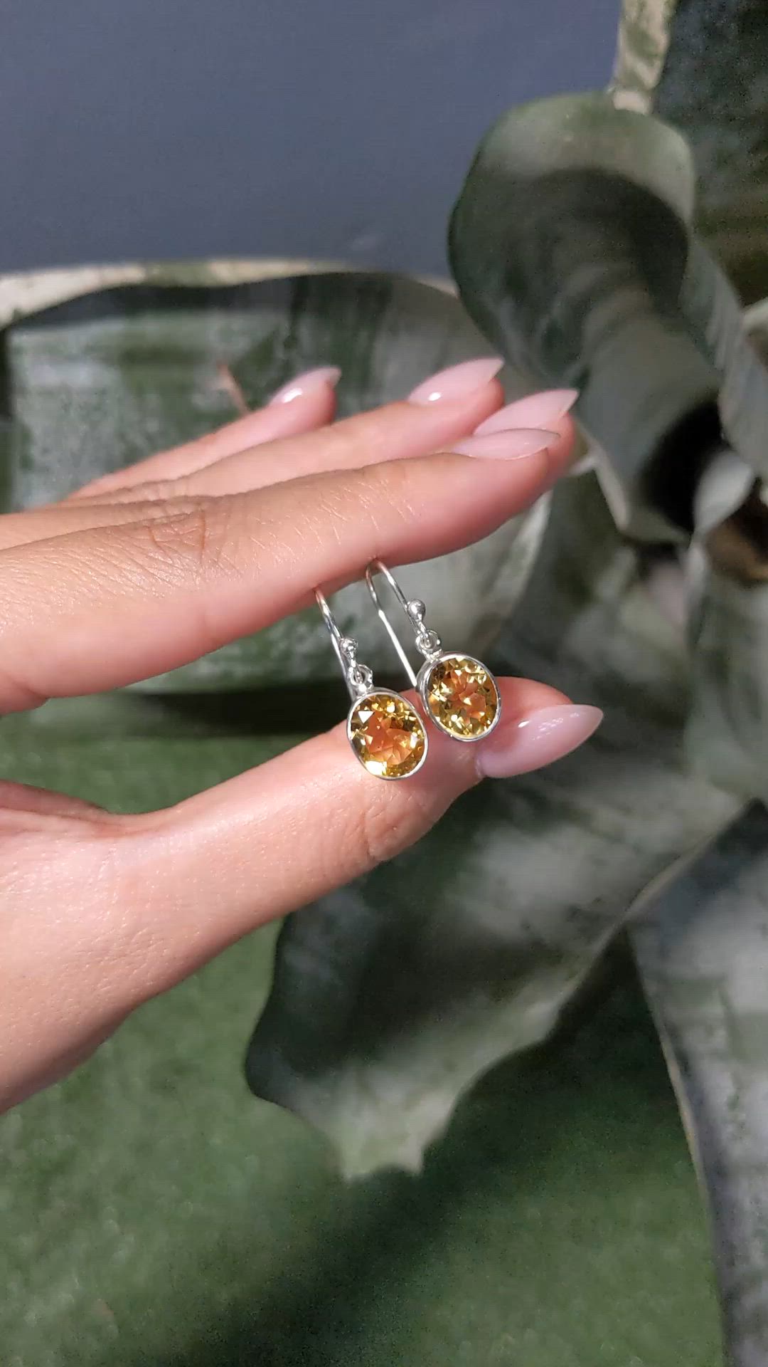 4.18&nbsp;Ct.Tw.Total Carat Weight Yellow Citrine Bezel Earrings, Silver Size Video