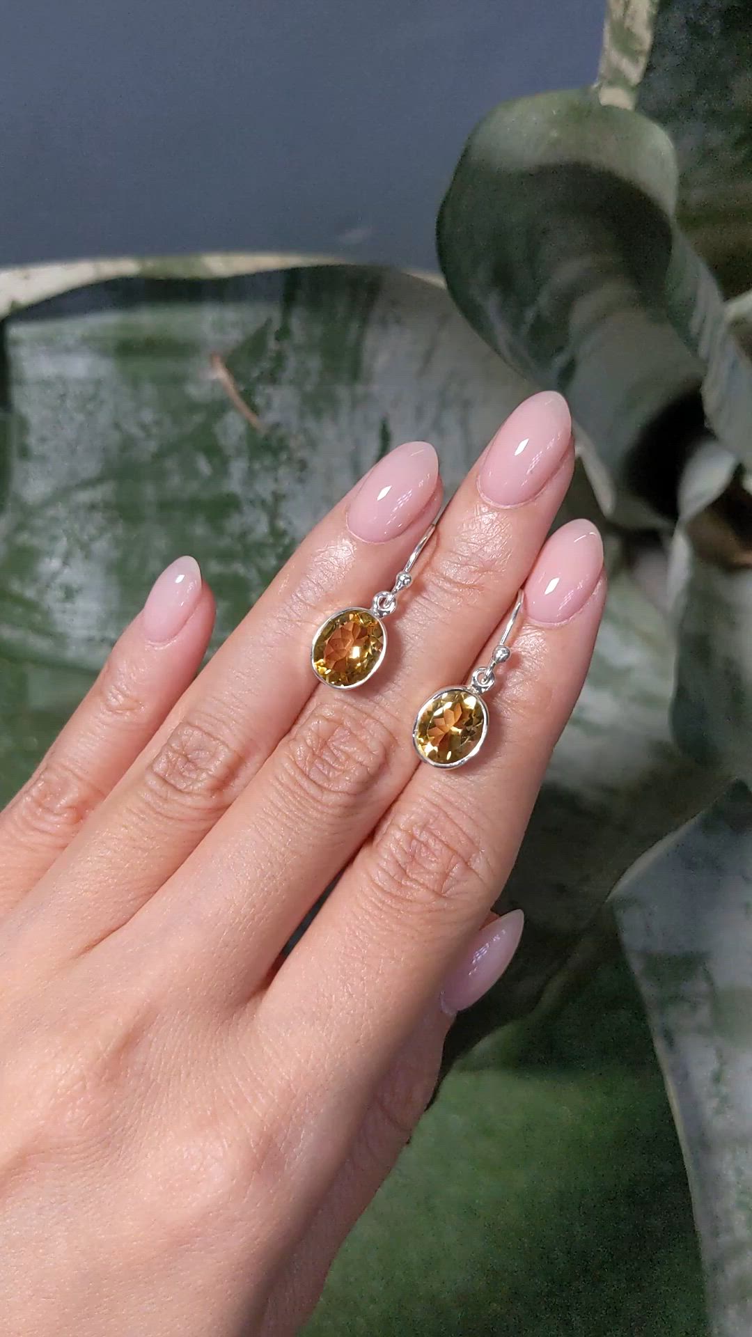 4.18&nbsp;Ct.Tw.Total Carat Weight Yellow Citrine Bezel Earrings, Silver Size Video