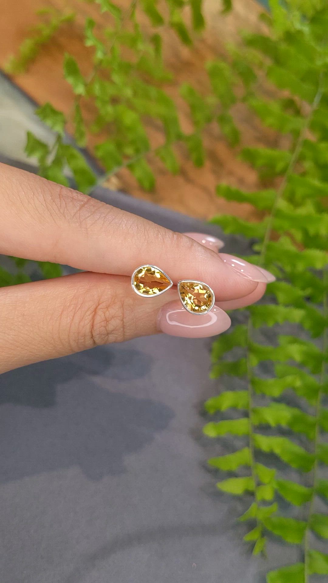 1.55 Ct.Tw.Total Carat Weight Yellow Citrine Studs Earrings, Silver Size Video