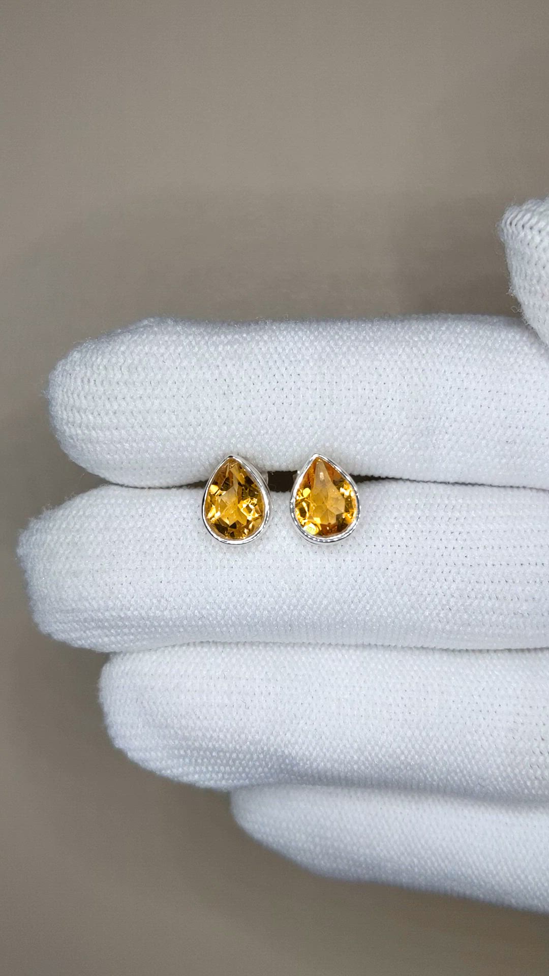 1.55 Ct.Tw.Total Carat Weight Yellow Citrine Studs Earrings, Silver Size Video