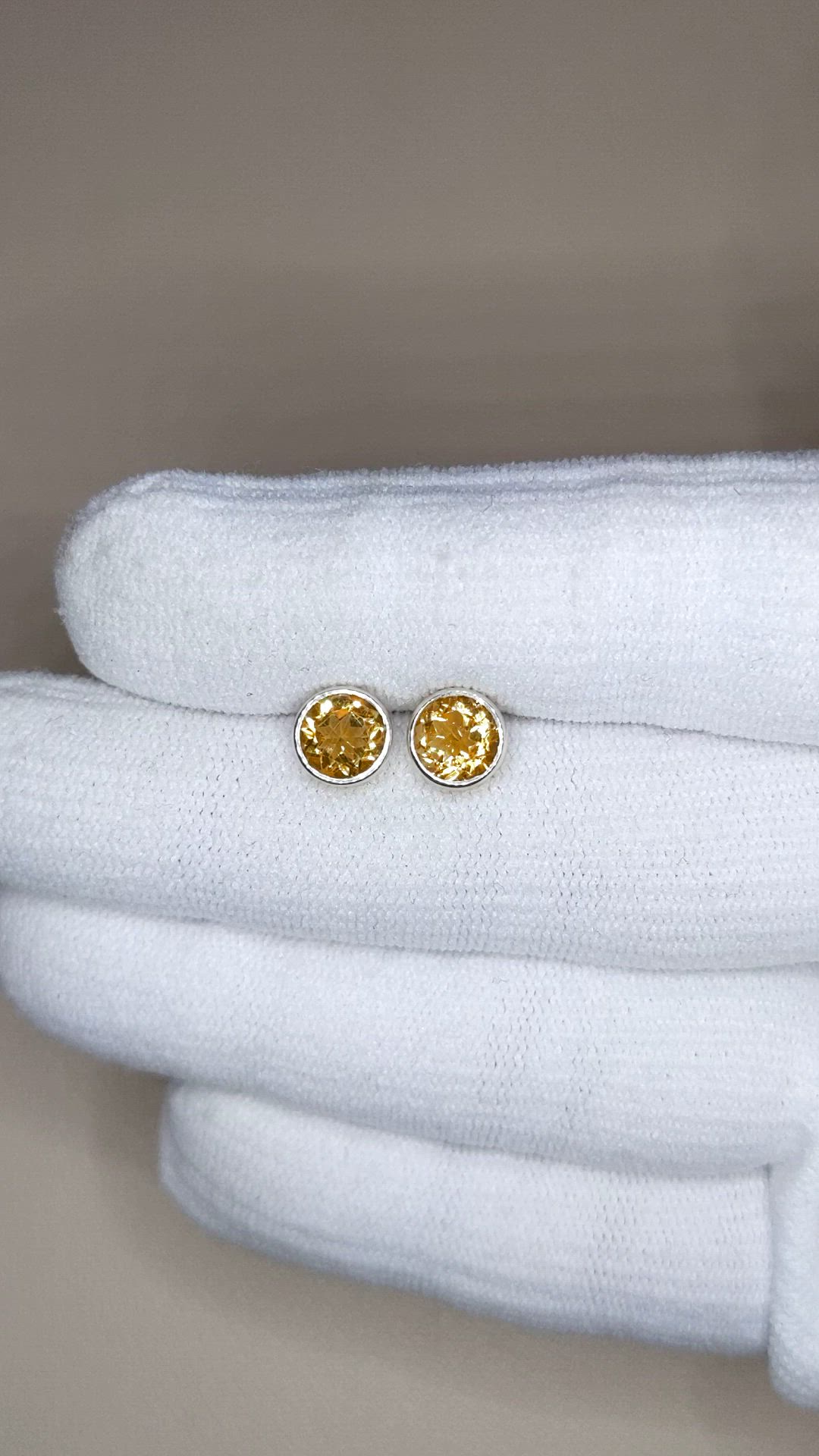 1.27 Ct.Tw.Total Carat Weight Yellow Citrine Studs Earrings, Silver Size Video
