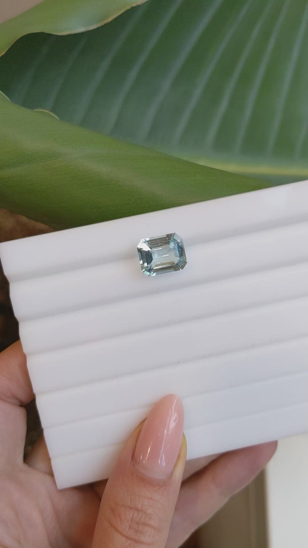 4.55 Ct. Aquamarine from Ceylon (Sri Lanka) Size Video