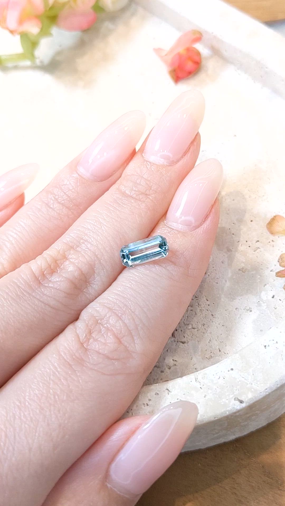 1.36 Ct. Aquamarine from Mozambique Size Video