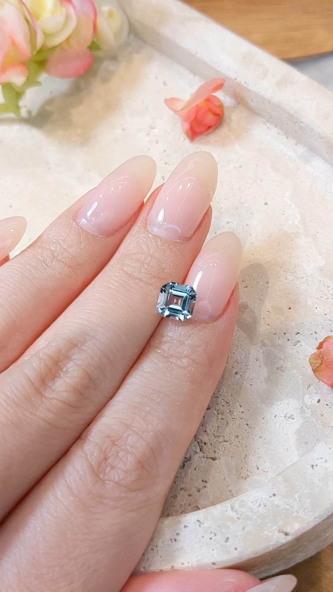 1.28 Ct. Aquamarine from Mozambique Size Video