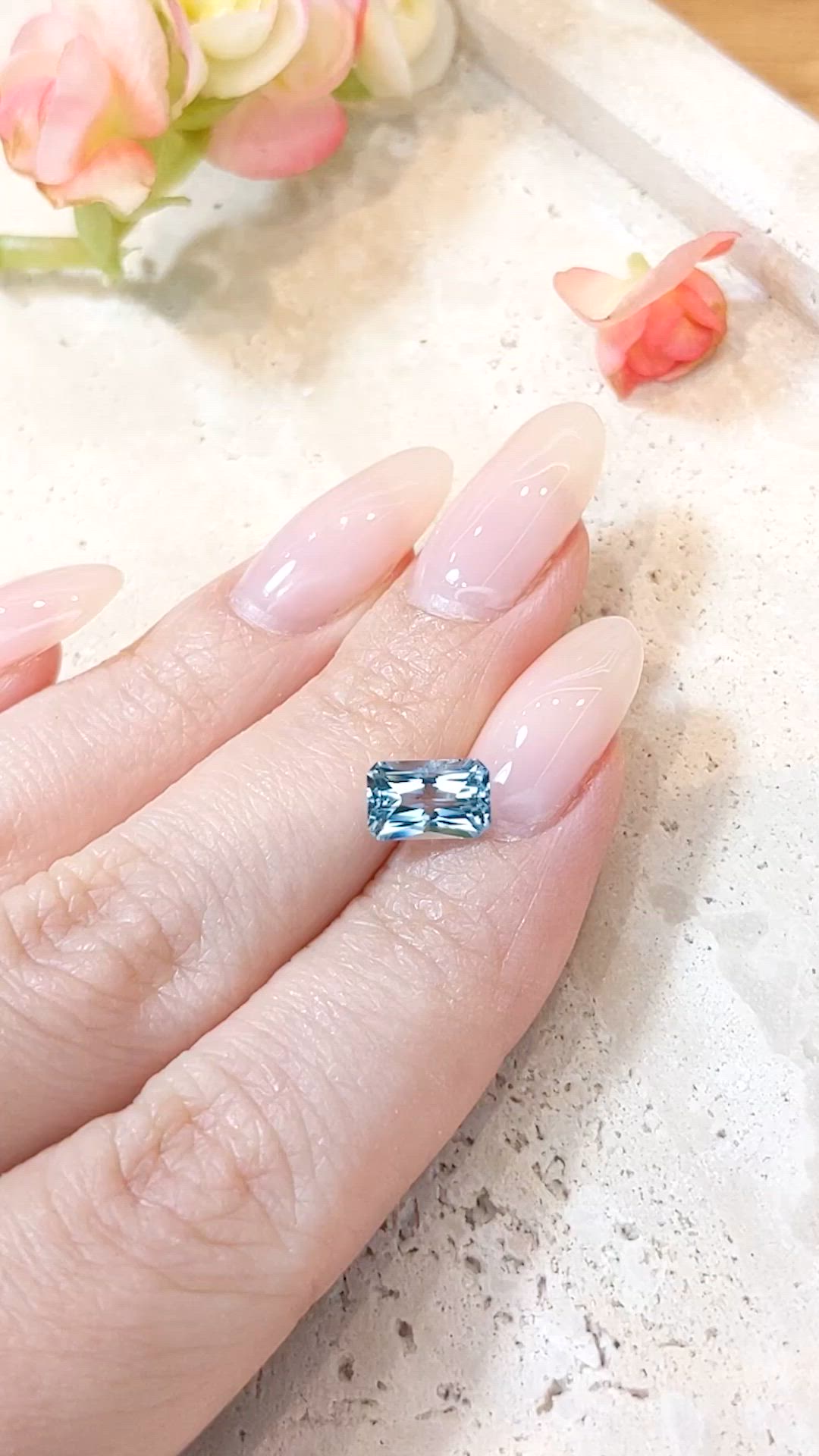 1.30 Ct. Aquamarine from Mozambique Size Video