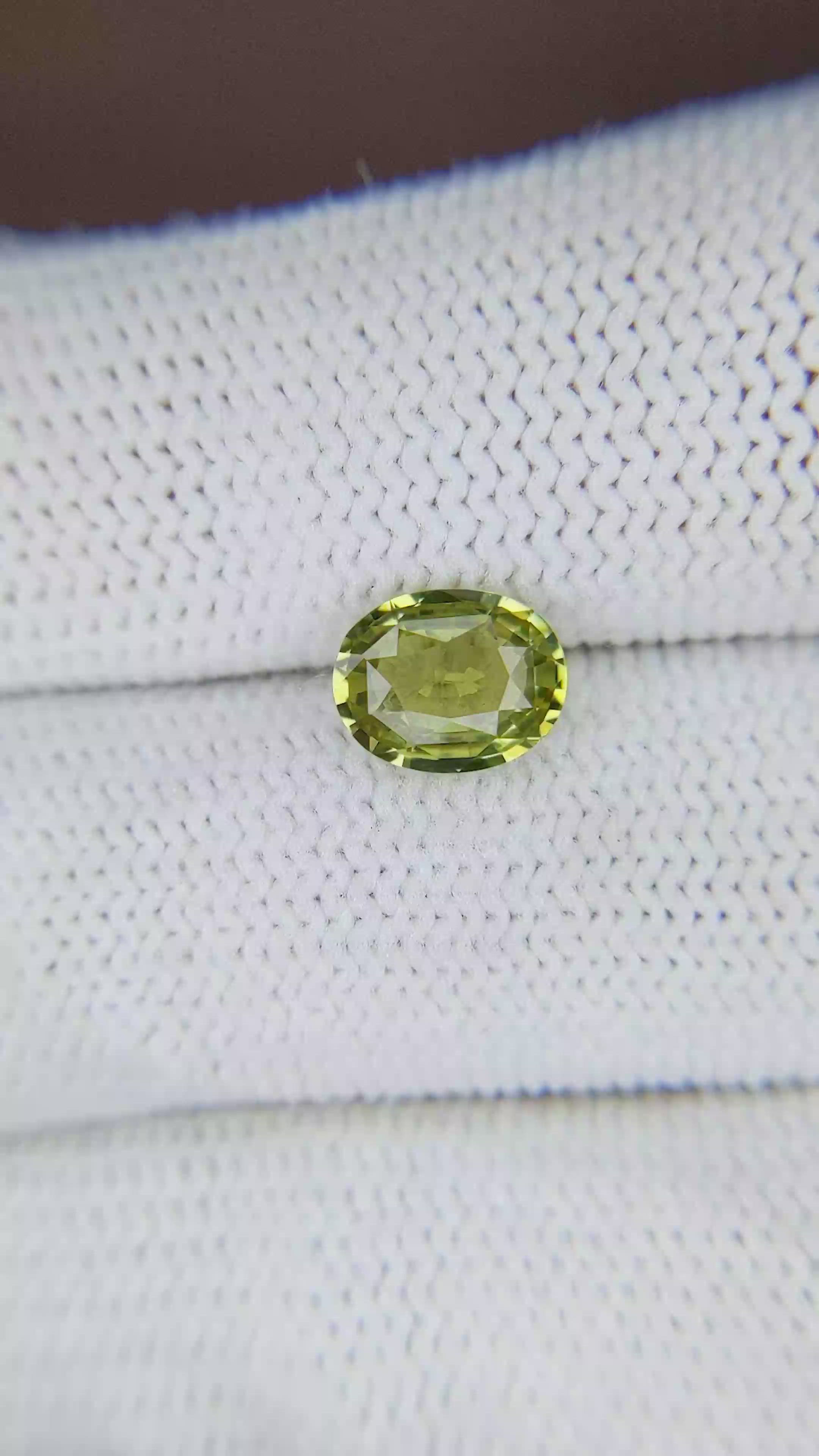 1.60 Ct. Chrysoberyl from Ceylon (Sri Lanka) Size Video