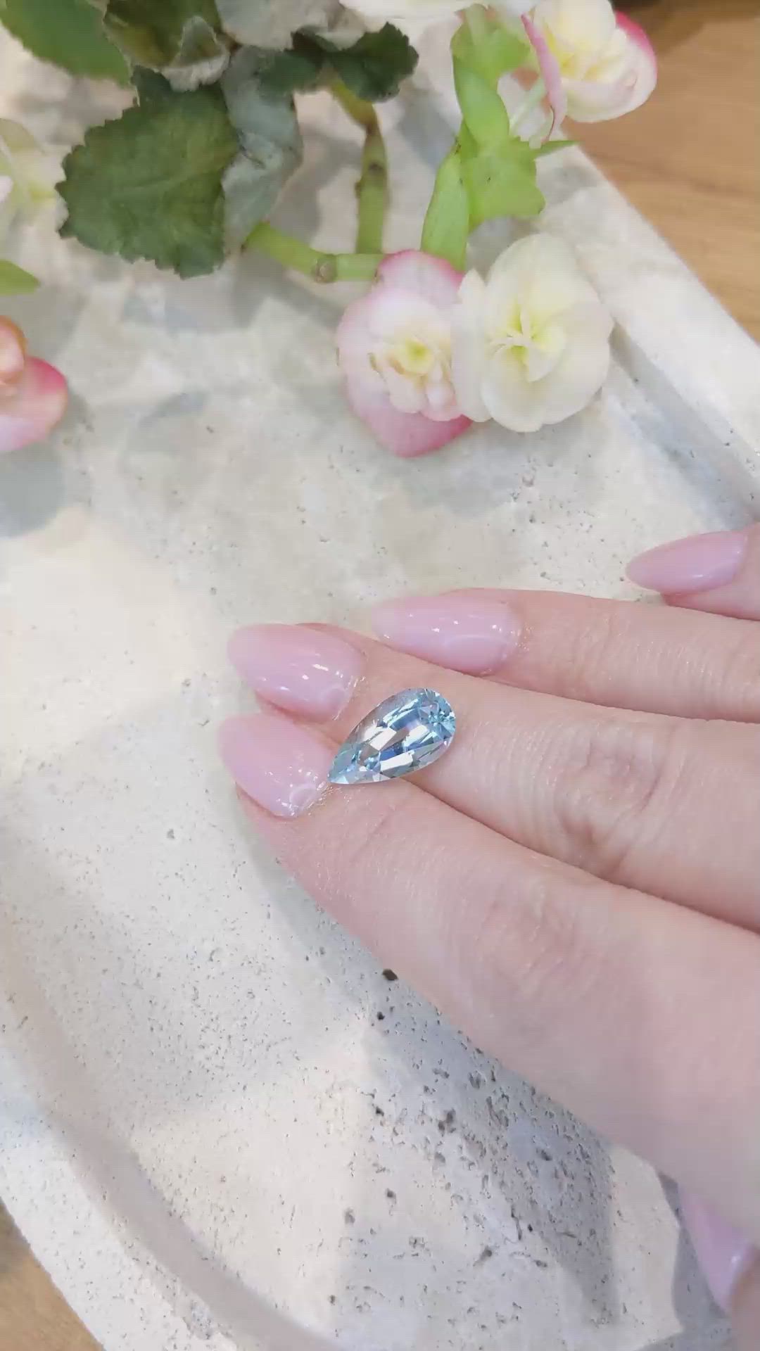 3.35 Ct. Aquamarine from Brazil Size Video