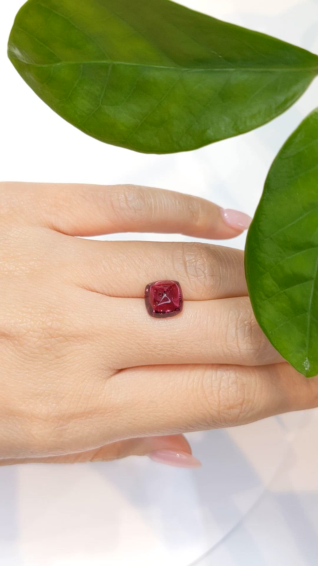 4.79 Ct. Reddish Purple Cabochon Tourmaline from Mozambique Size Video