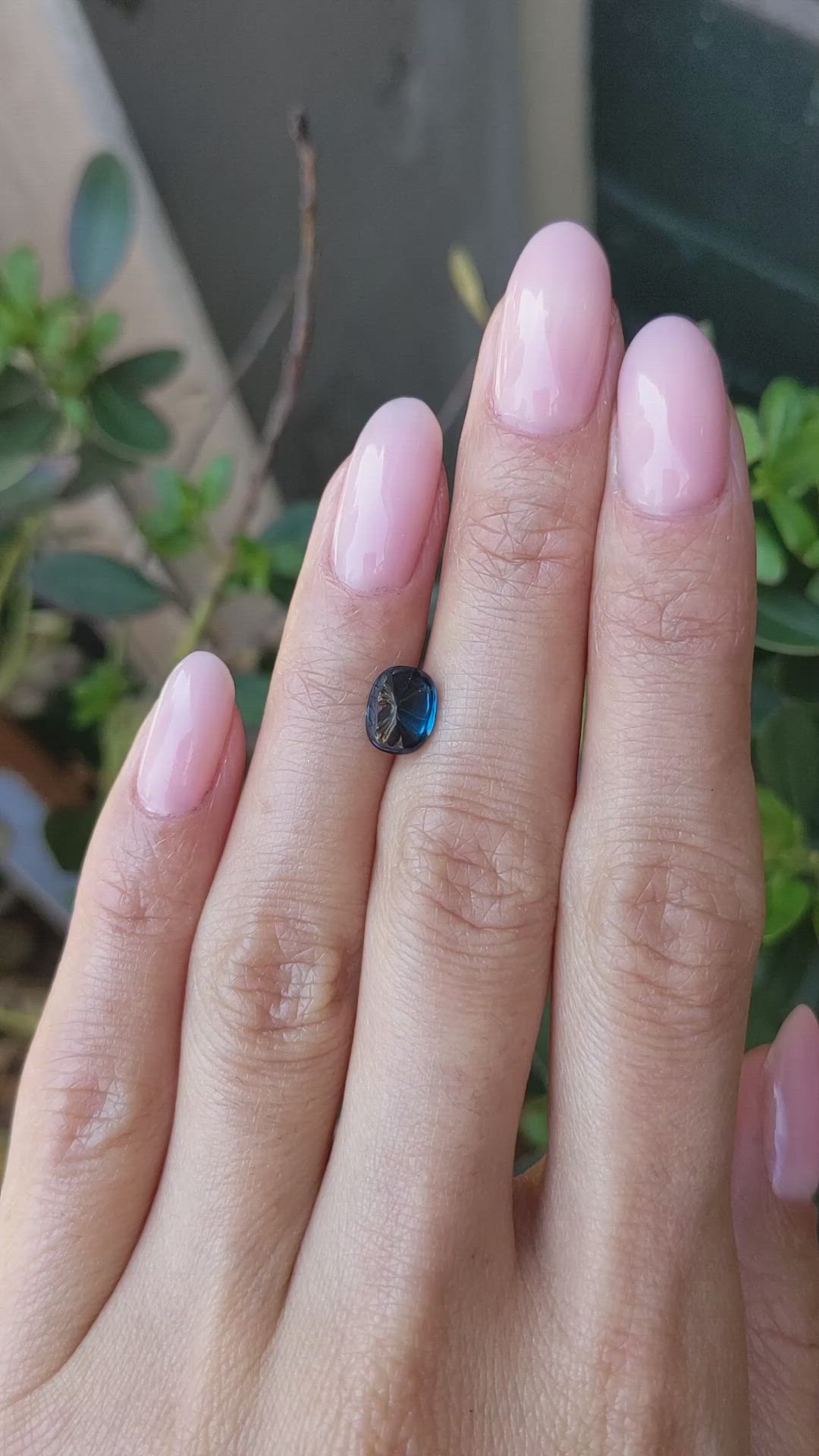1.61 Ct. Blue Cabochon Cobalt Spinel from Ceylon (Sri Lanka) Size Video
