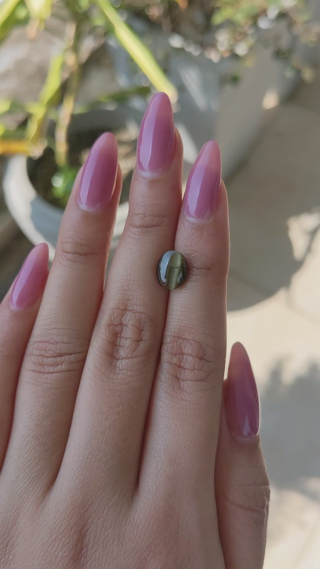 2.56 Ct. Cabochon Kornerupine from Ceylon (Sri Lanka) Size Video