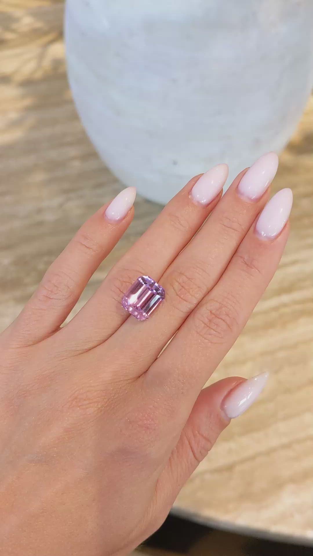 10.63 Ct. Kunzite from Afghanistan Size Video