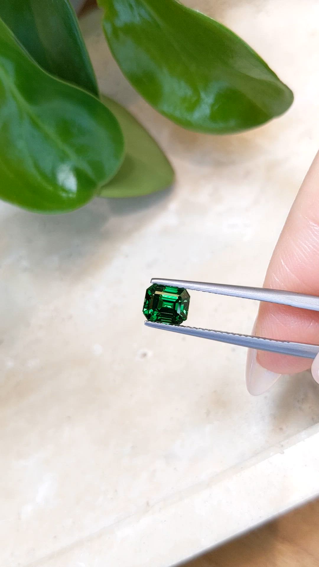 1.39 Ct. Tsavorite Garnet from Tanzania Size Video