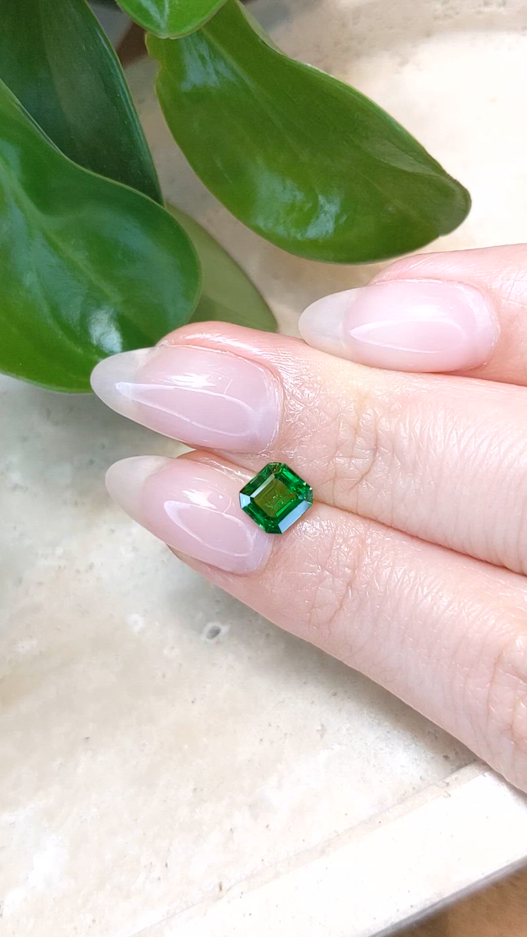 1.02 Ct. Tsavorite Garnet from Tanzania Size Video