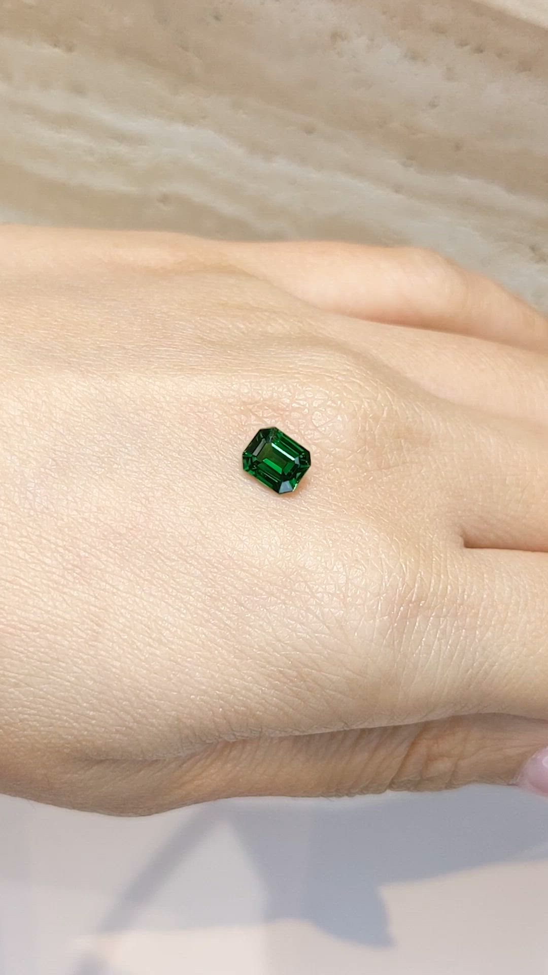 1.21 Ct. Tsavorite Garnet from Tanzania Size Video