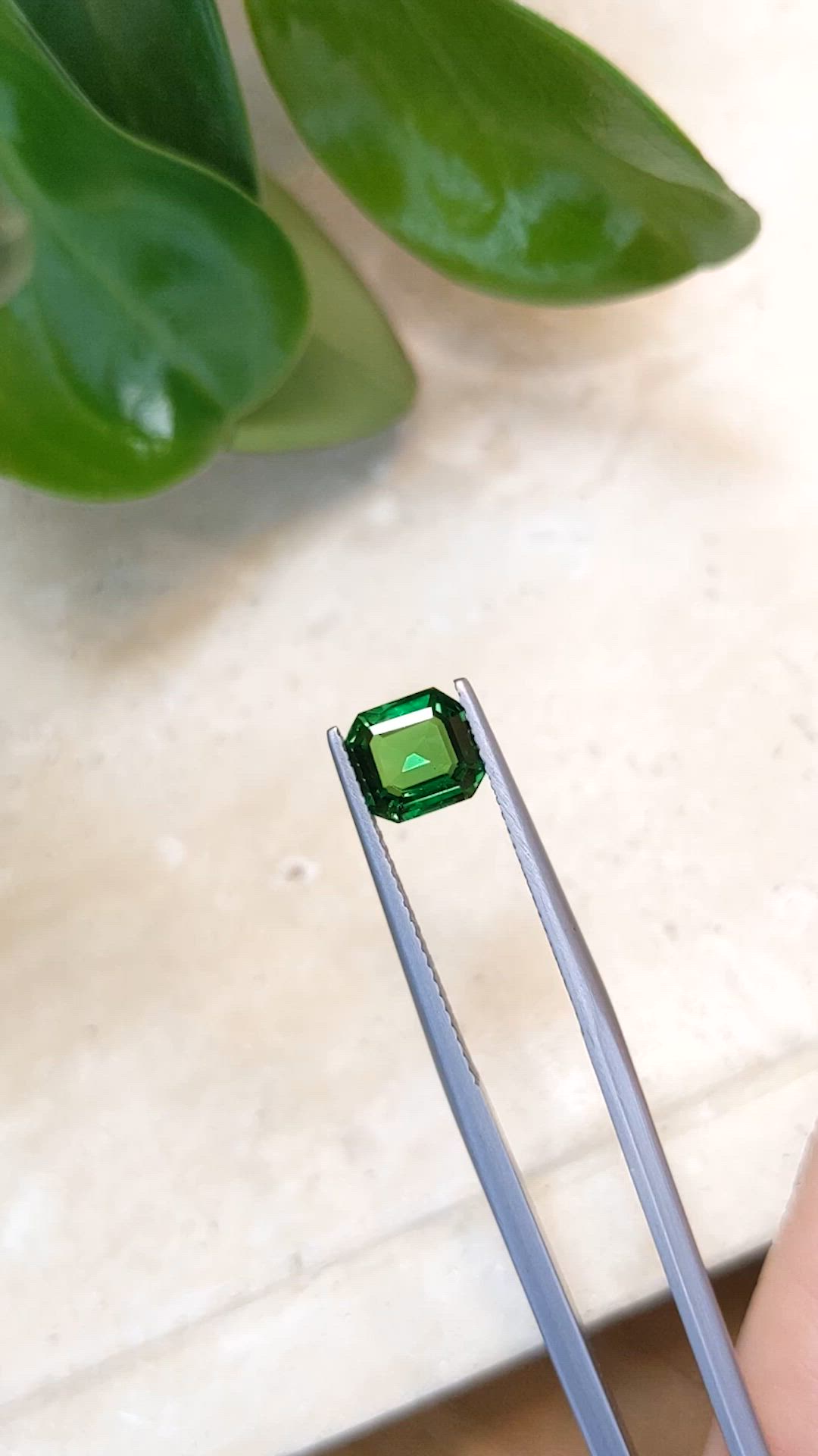 1.29 Ct. Tsavorite Garnet from Tanzania Size Video