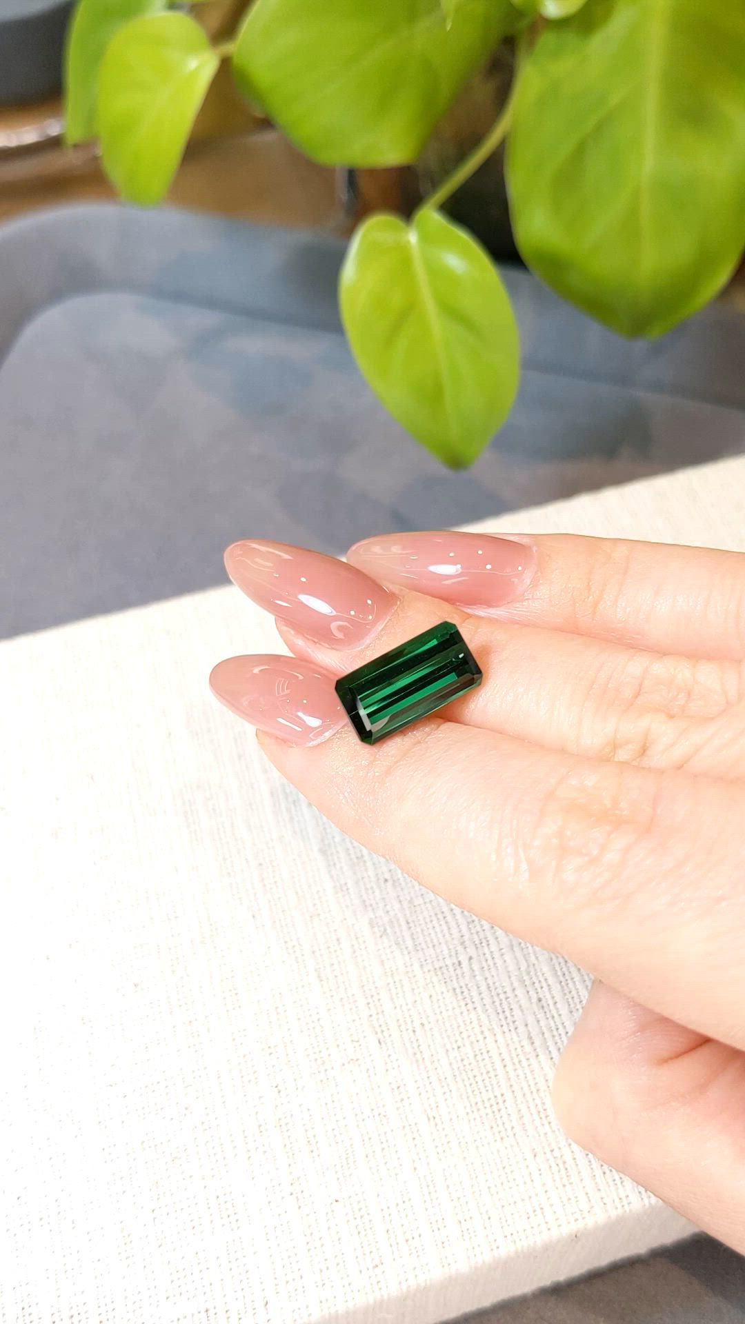 5.60 Ct. Green Tourmaline from Brazil Size Video