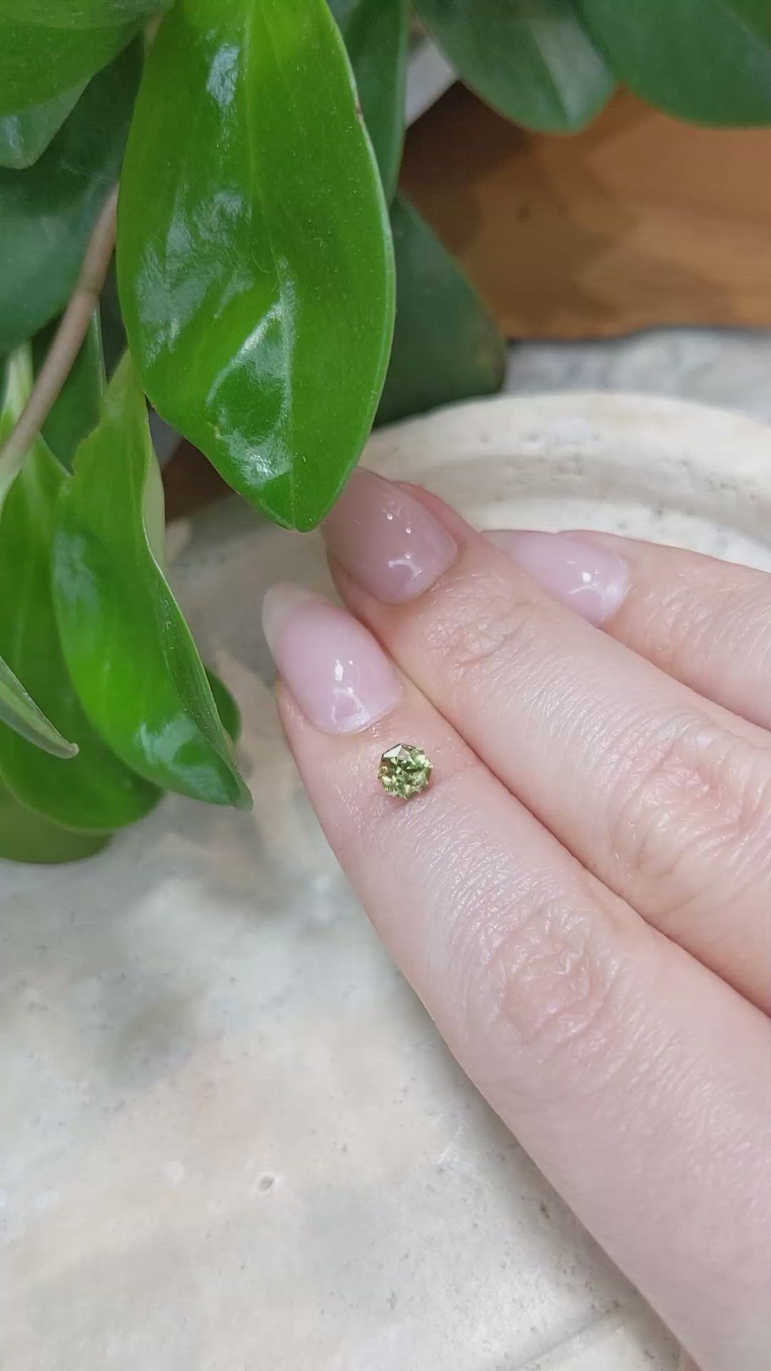 0.52 Ct. Demantoid Garnet from Namibia Size Video