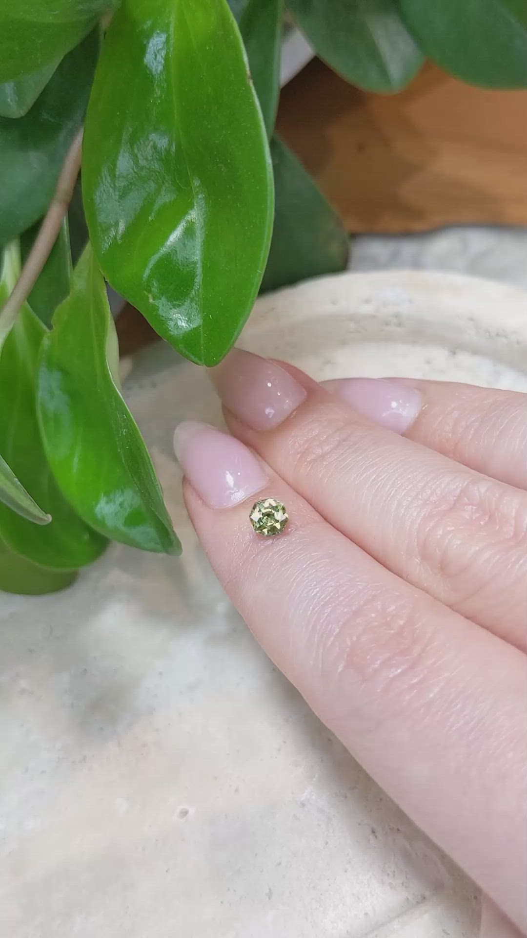 0.52 Ct. Demantoid Garnet from Namibia Size Video