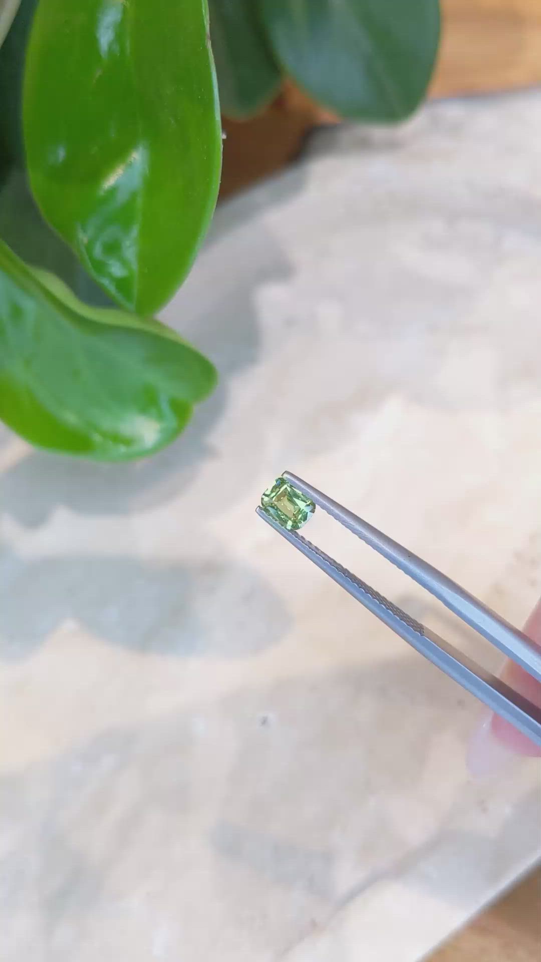 0.41 Ct. Demantoid Garnet from Namibia Size Video