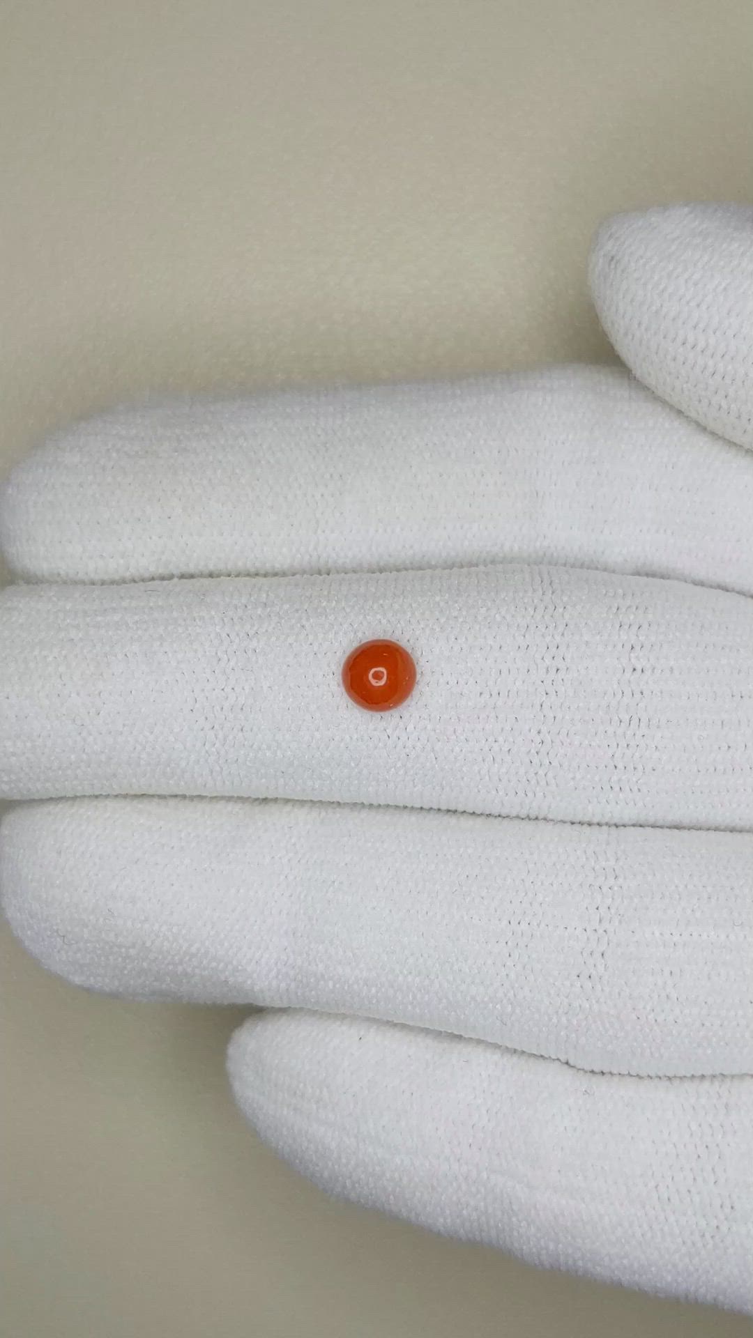 0.45 Ct. Cabochon Coral from Italy Size Video