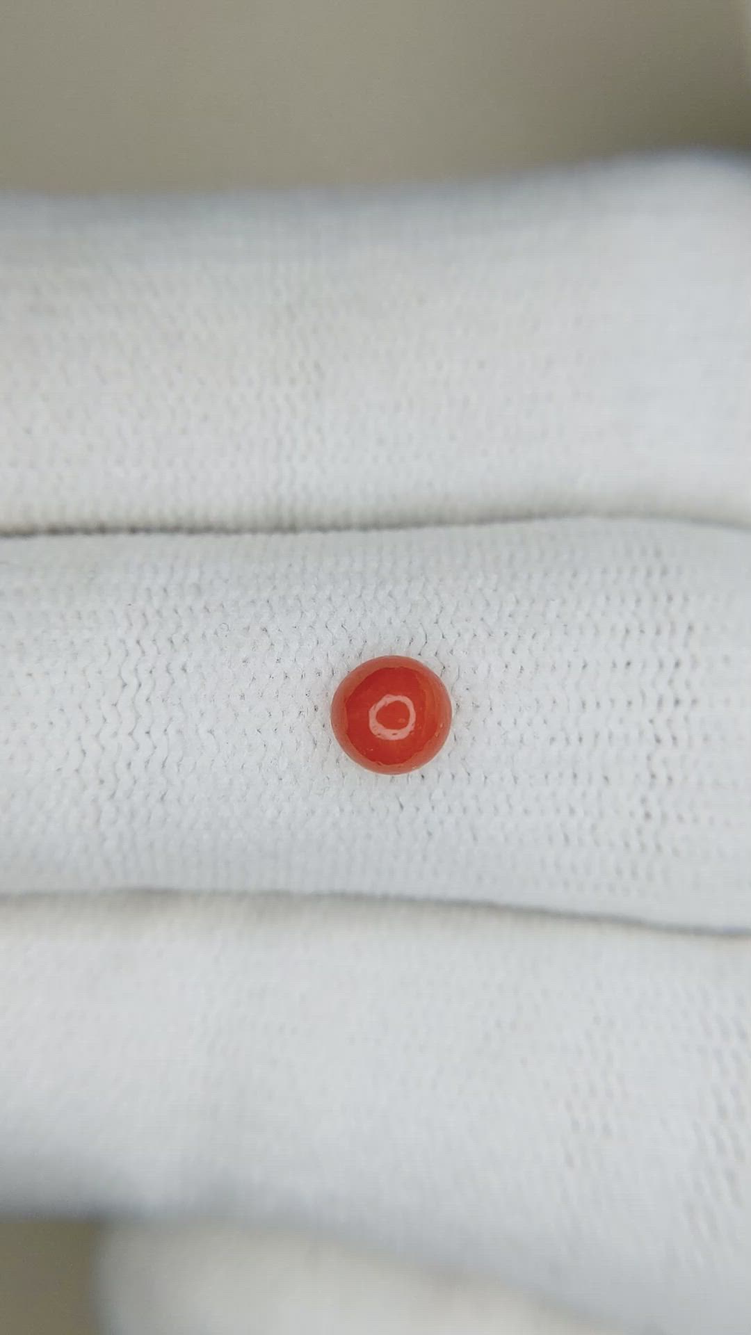 0.45 Ct. Cabochon Coral from Italy Size Video