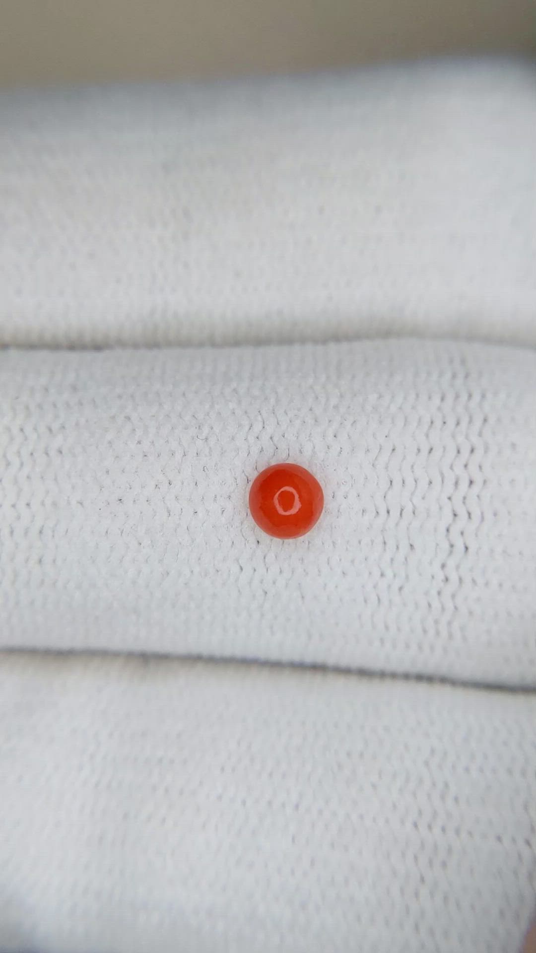 0.16 Ct. Cabochon Coral from Italy Size Video