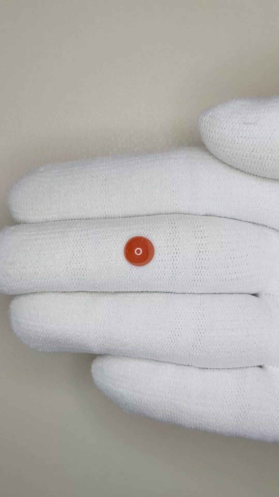 0.67 Ct. Cabochon Coral from Italy Size Video