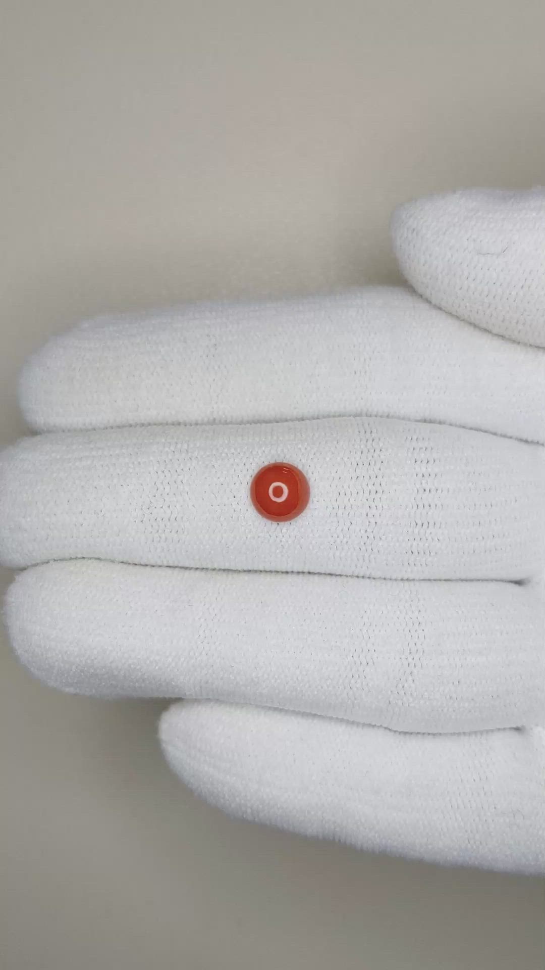 0.62 Ct. Cabochon Coral from Italy Size Video