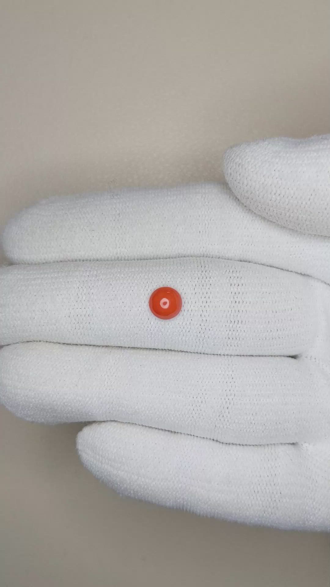 0.51 Ct. Cabochon Coral from Italy Size Video