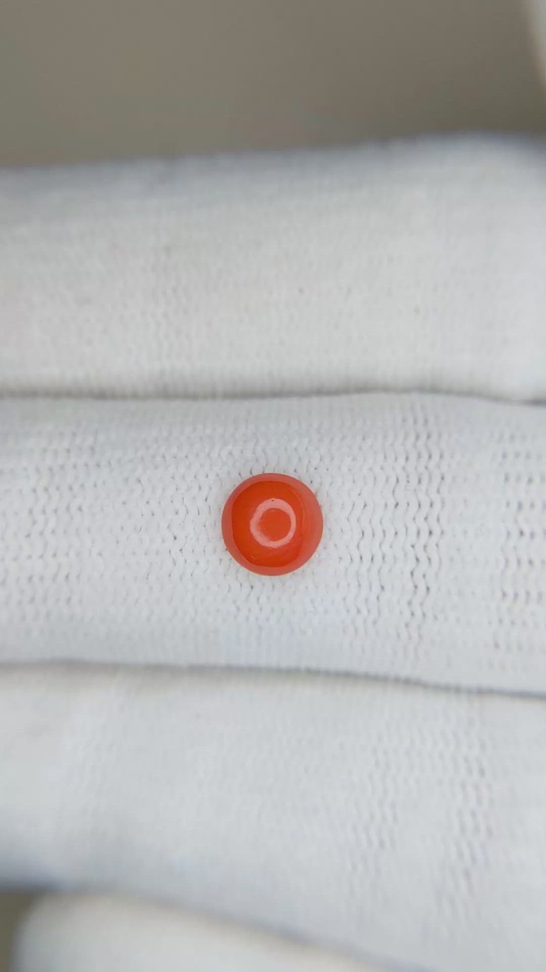 0.51 Ct. Cabochon Coral from Italy Size Video