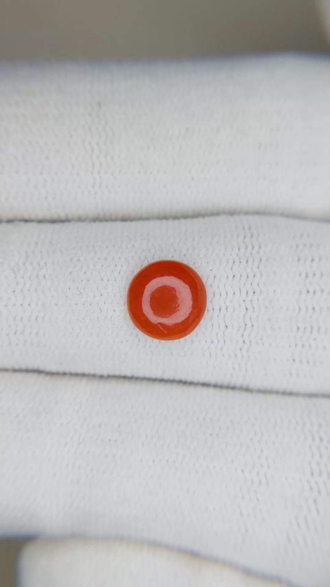 0.68 Ct. Cabochon Coral from Italy Size Video