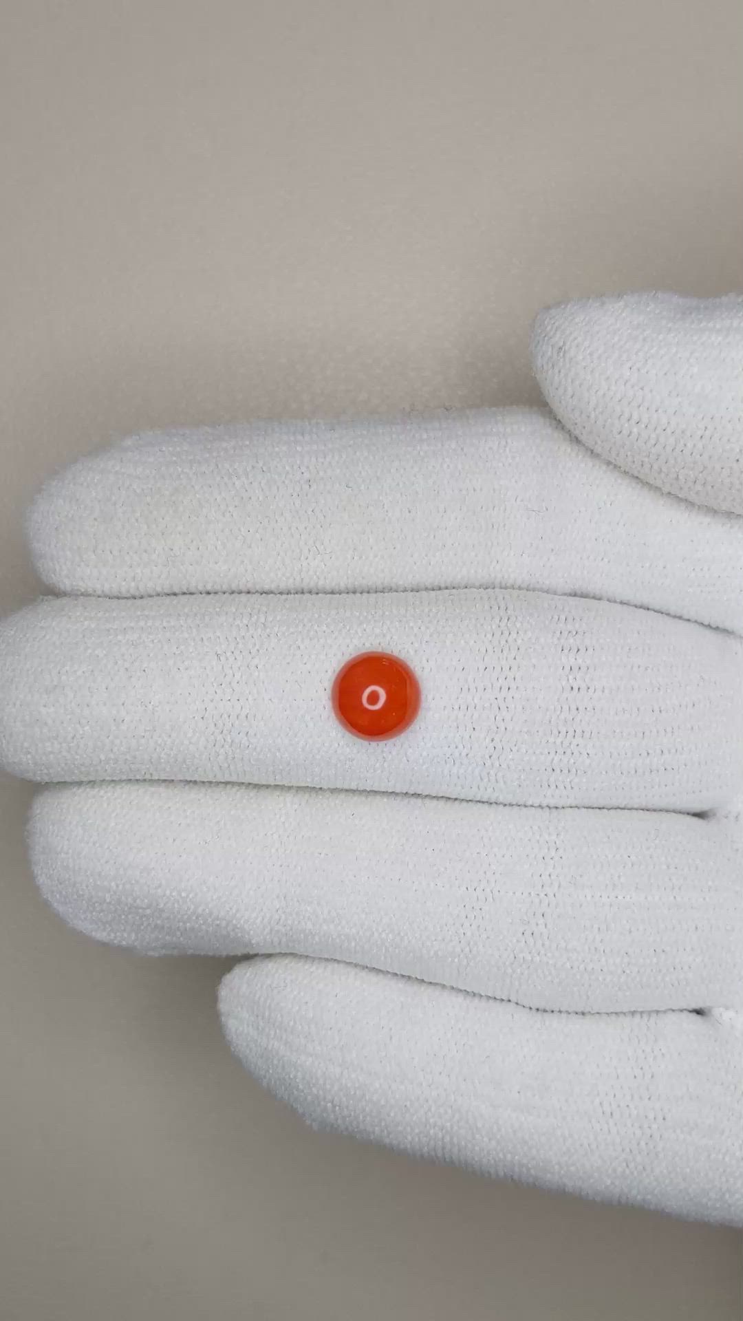 0.68 Ct. Cabochon Coral from Italy Size Video