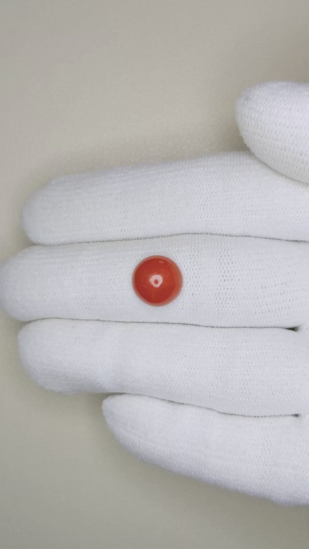 2.17 Ct. Cabochon Coral from Italy Size Video