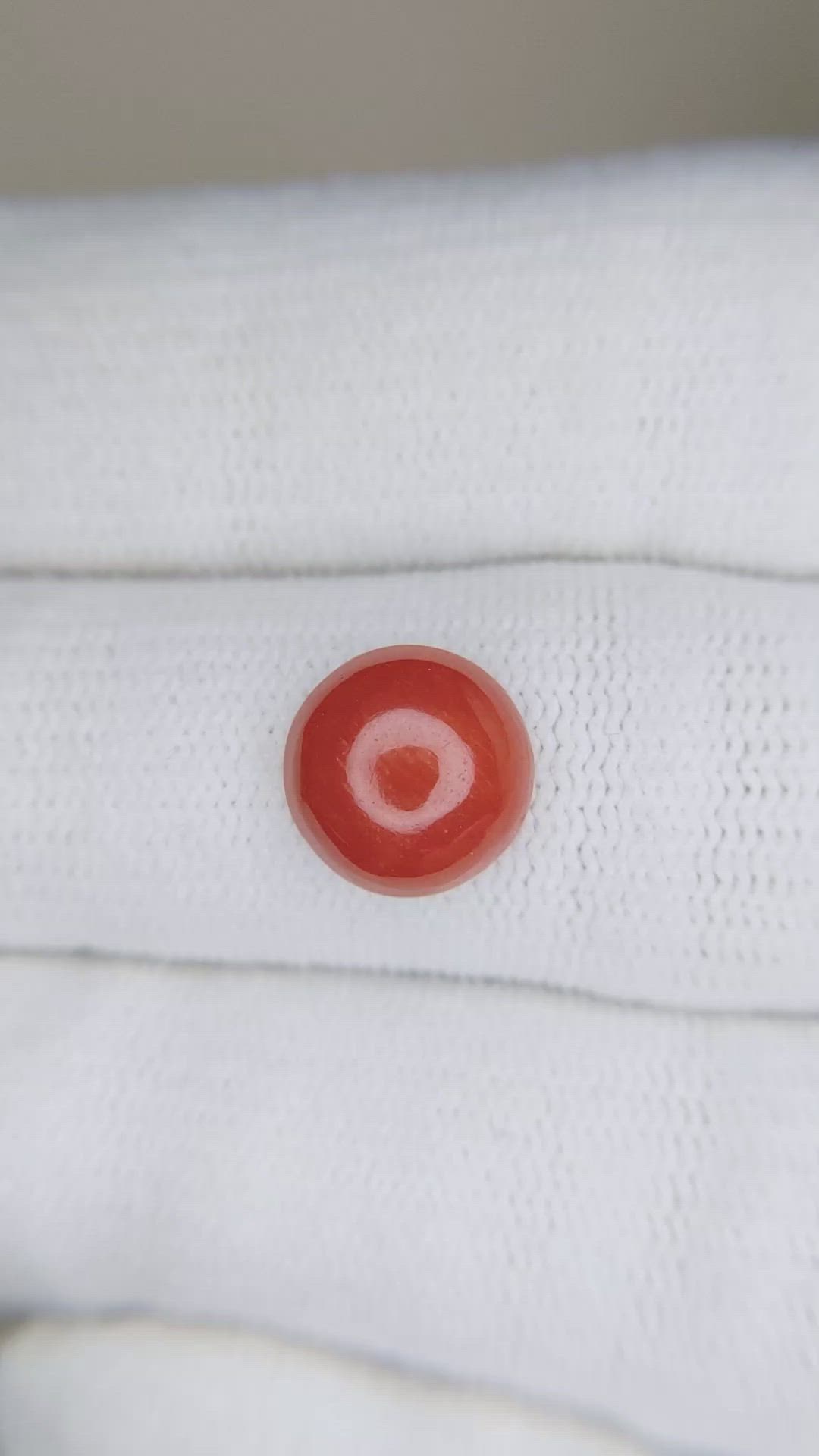 2.17 Ct. Cabochon Coral from Italy Size Video