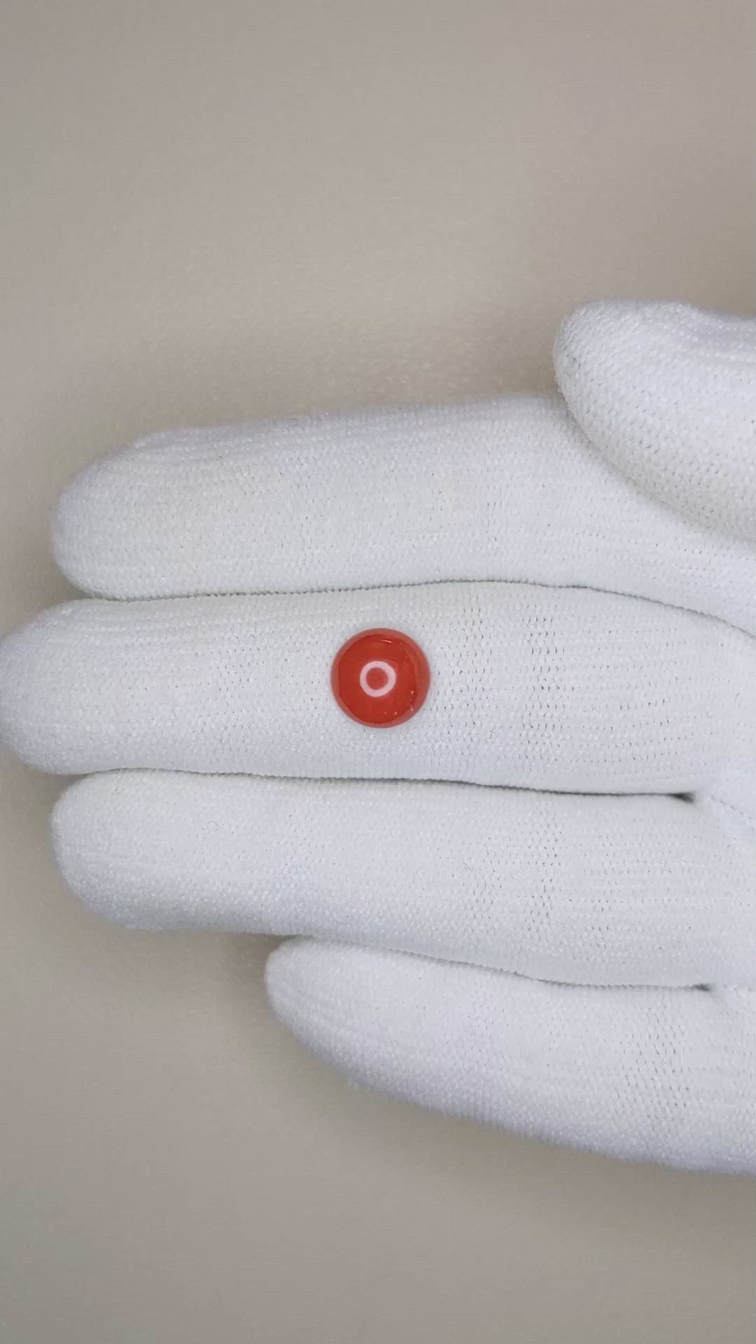 1.38 Ct. Cabochon Coral from Italy Size Video